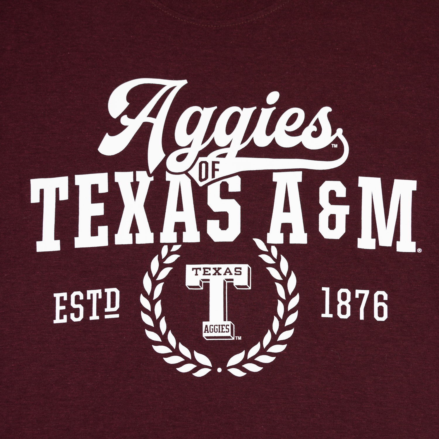 Aggies of Texas A&M Script Maroon T-Shirt