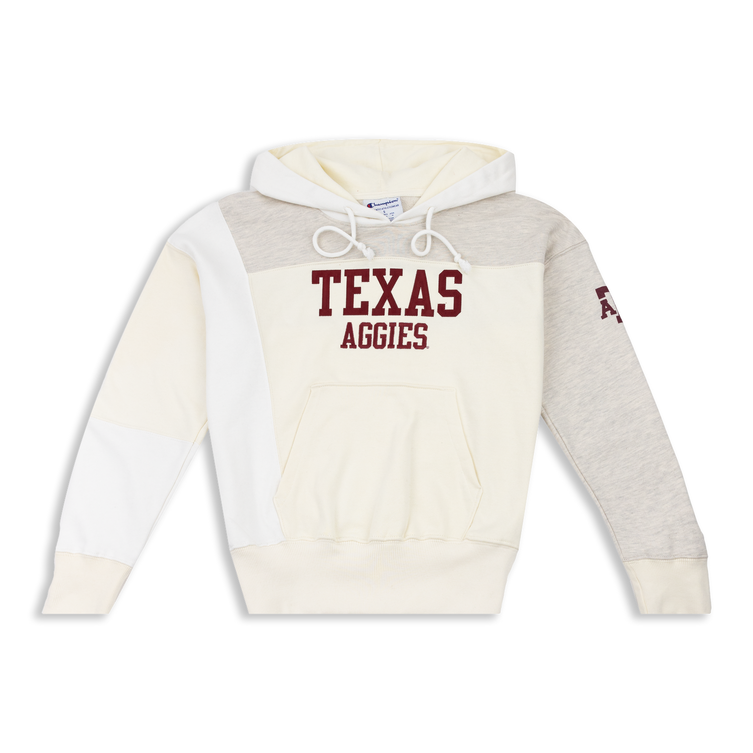 Texas Aggies Patchwork Oatmeal Crop Hoodie