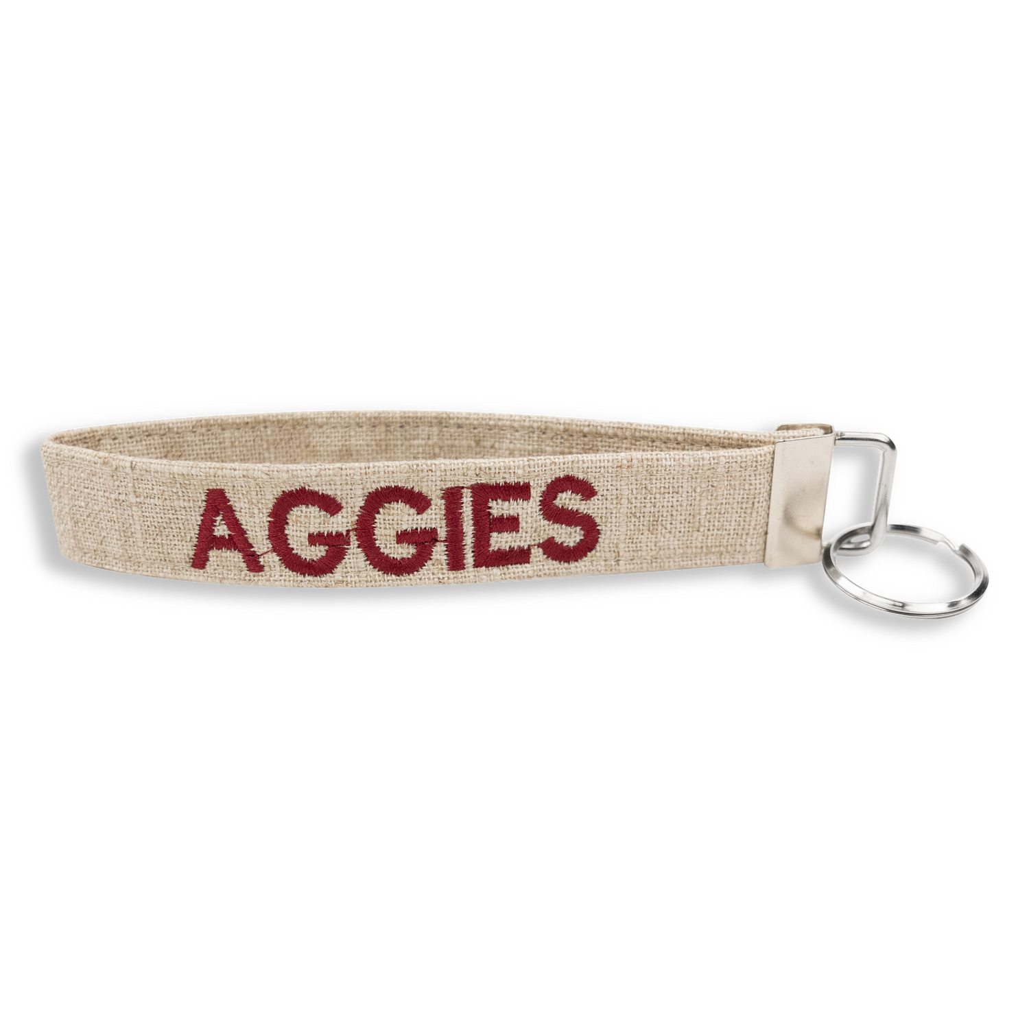 Aggies Embroidered Maroon And Natural Keychain