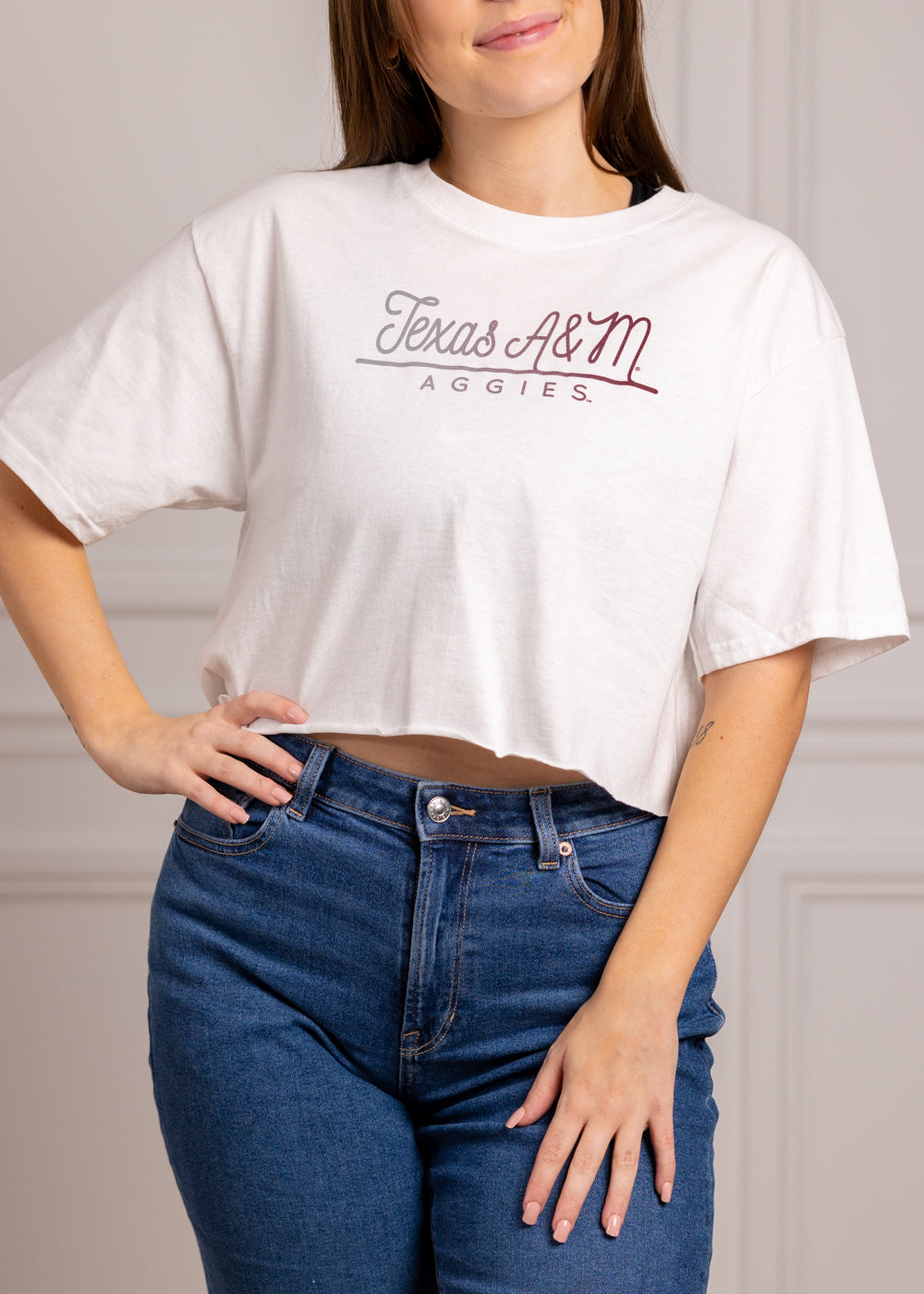 Gradient Boyfriend Crop Tee