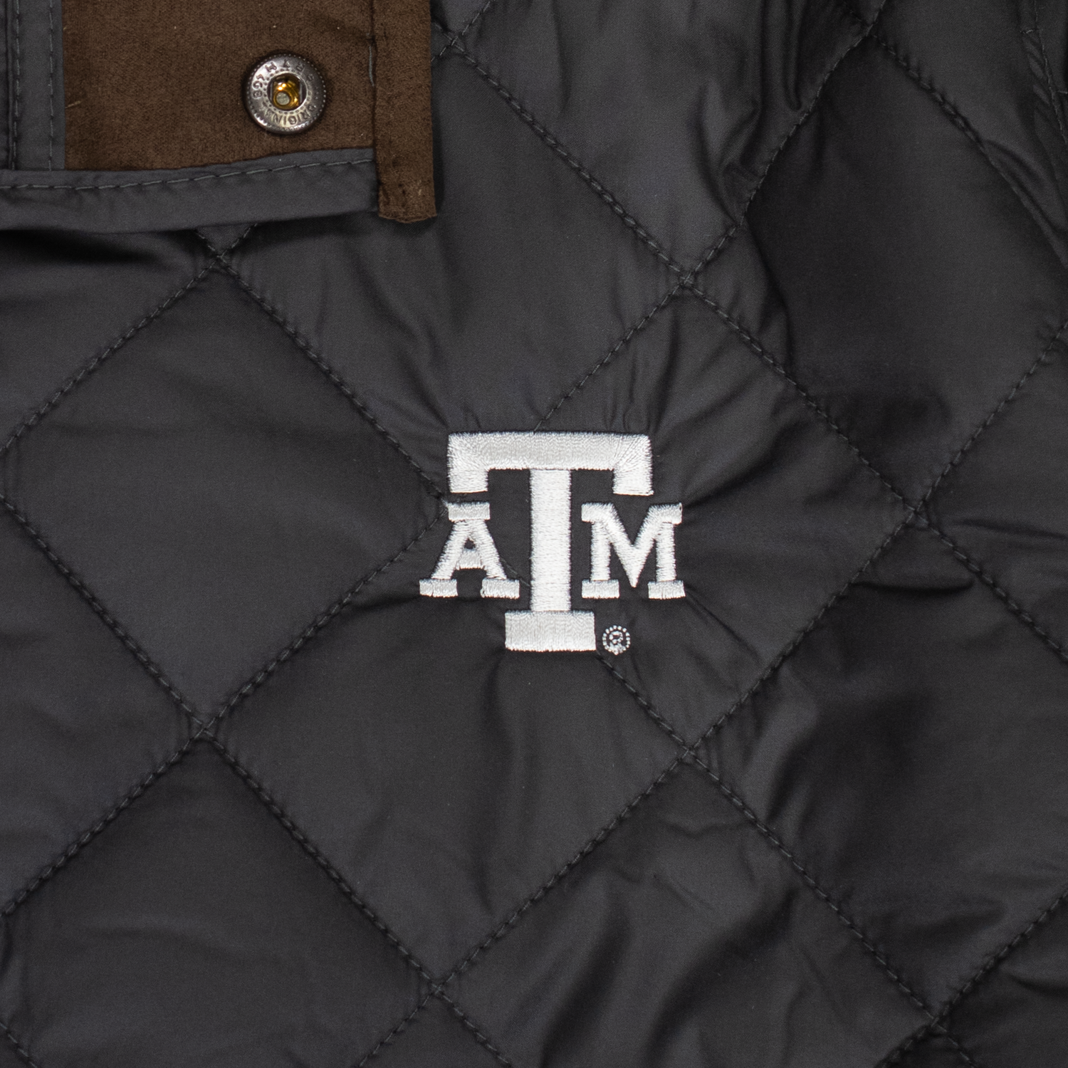 Texas A&M Peter Millar Black Suffolk Quilted Travel Coat