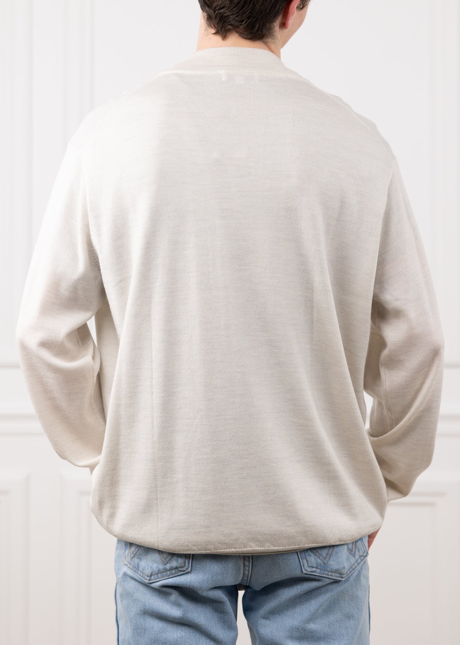 Texas A&M Peter Millar Autumn Crest Ivory Suede Trim Quarter Zip