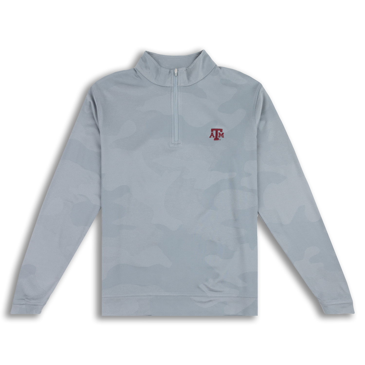 Texas A&M Perth Camo Gray Performance Jacquard Quarter Zip