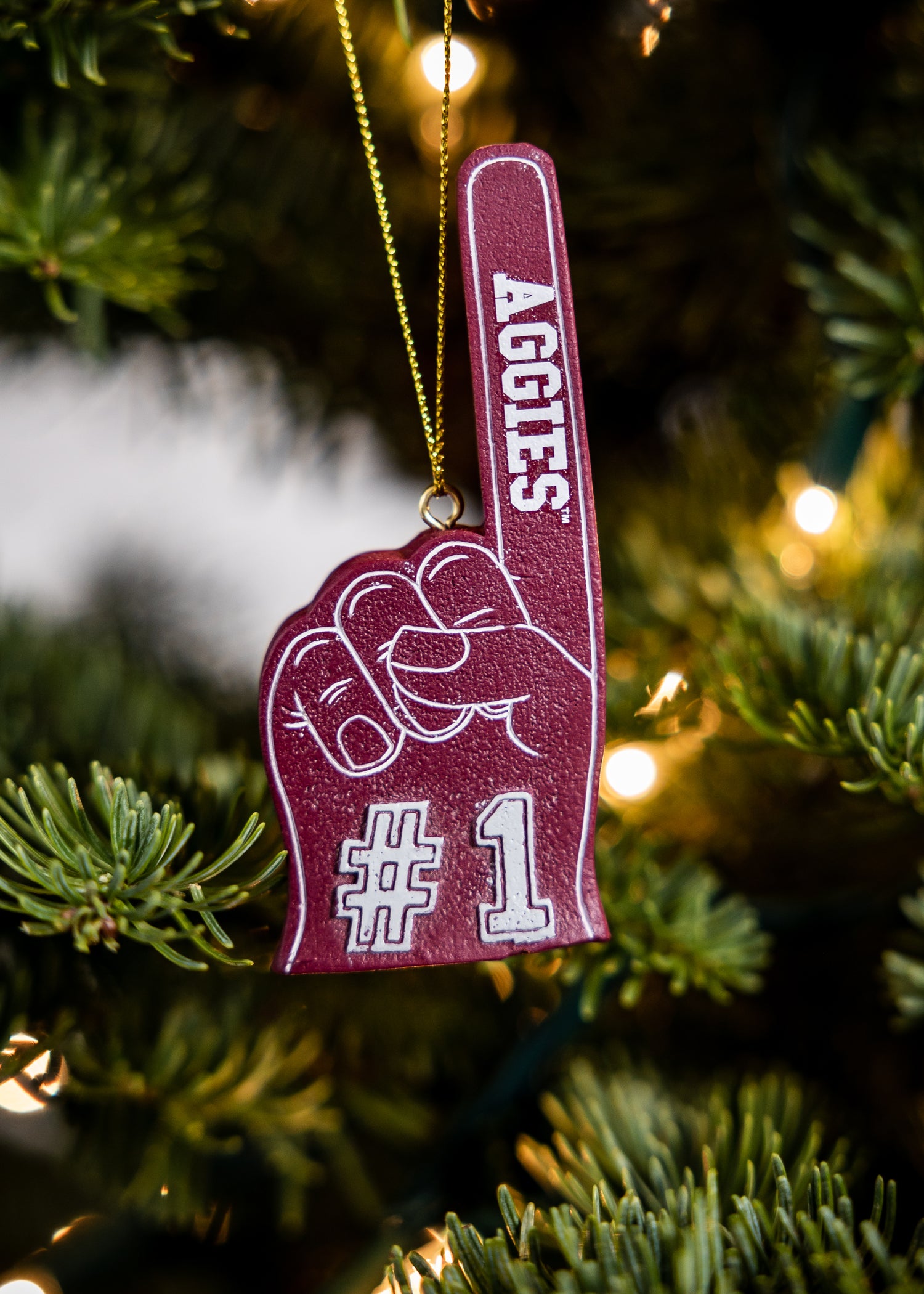 #1 Aggies Maroon Ornament