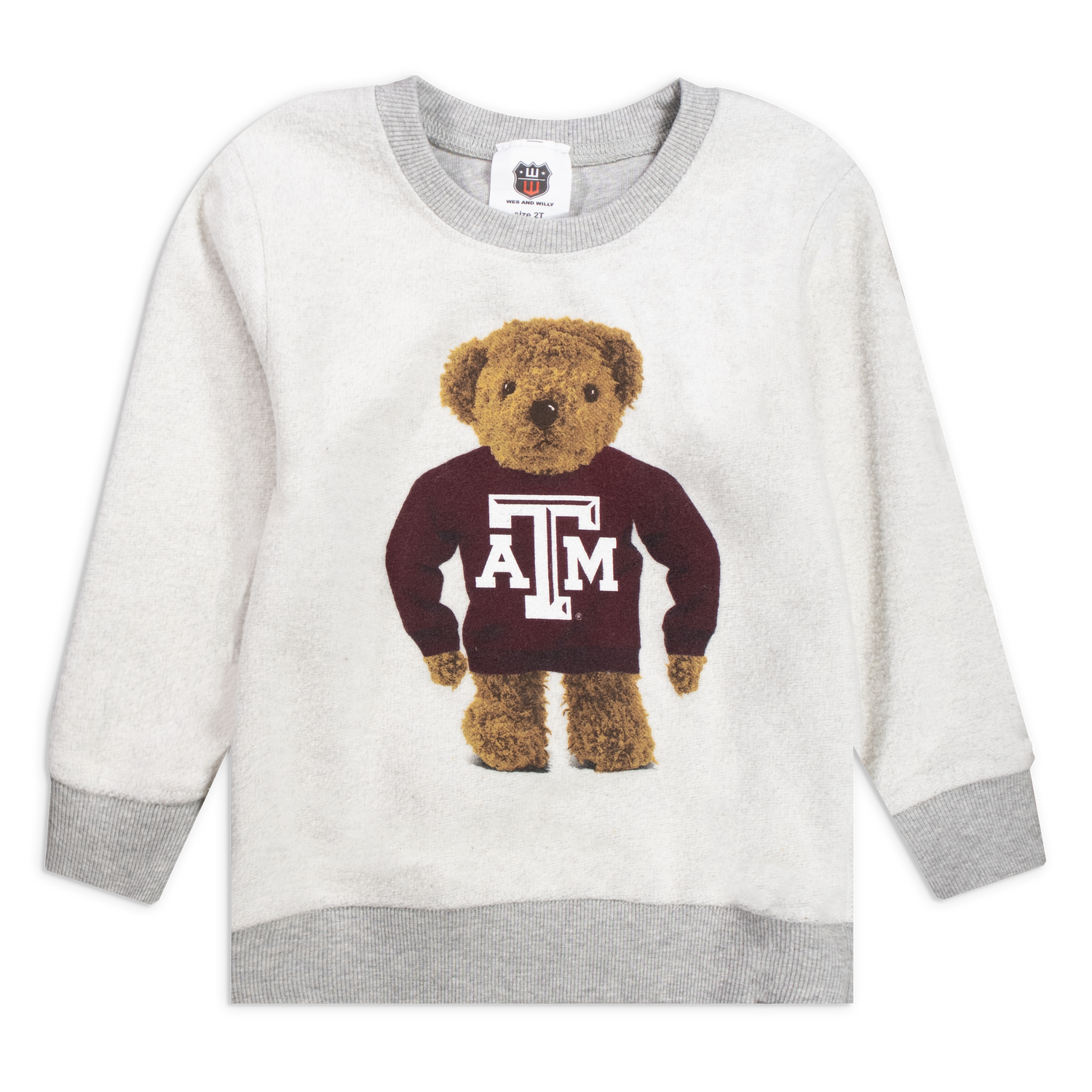 Texas A&M Reverse Fleece Teddy Bear Crewneck