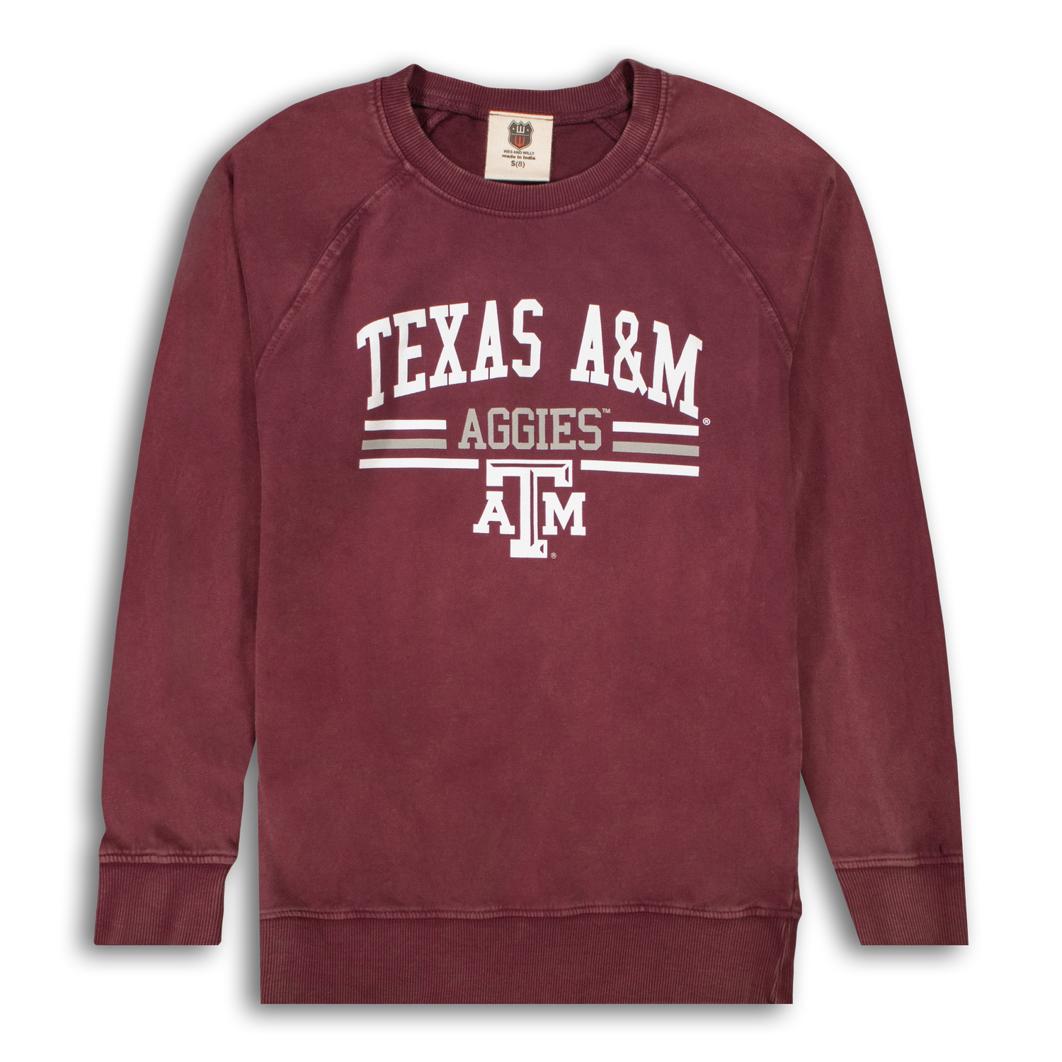 Texas A&M Aggies Youth Maroon Faded Wash Fleece Sweatshirt