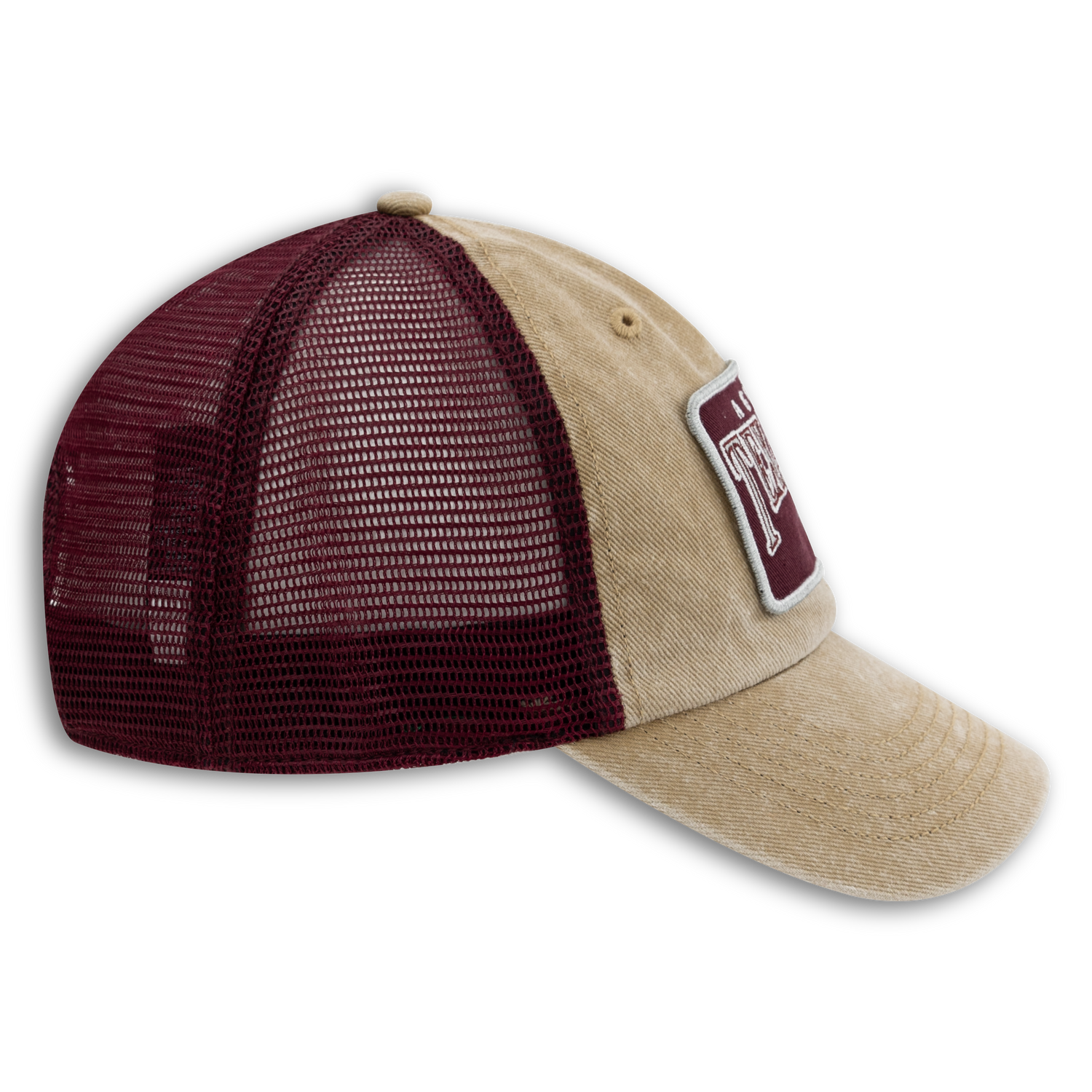 Texas A&M '47 Brand Aggies Block T Patch Tan & Maroon Unstructured Hat