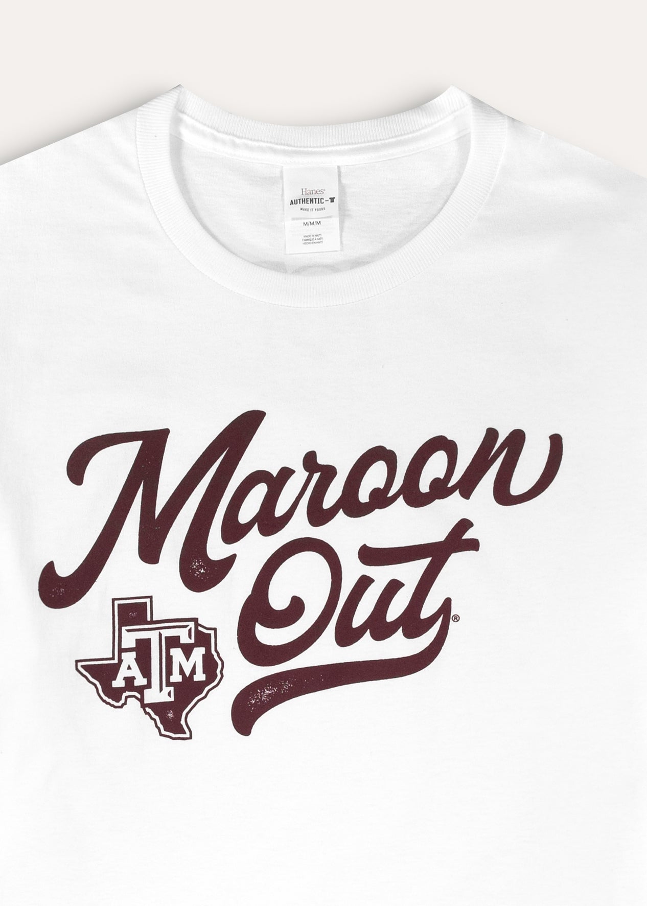 Texas A&M Maroon Out White Short Sleeve T-Shirt