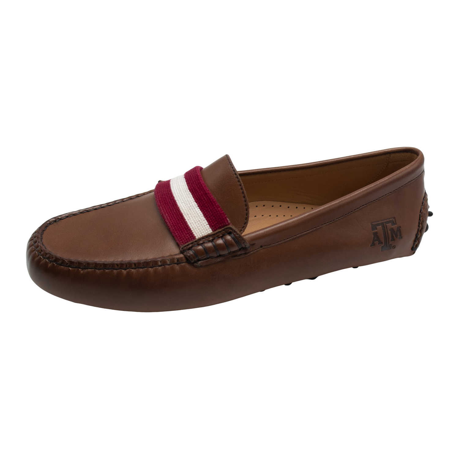 Texas A&M Surcingle Driving Brown Shoes