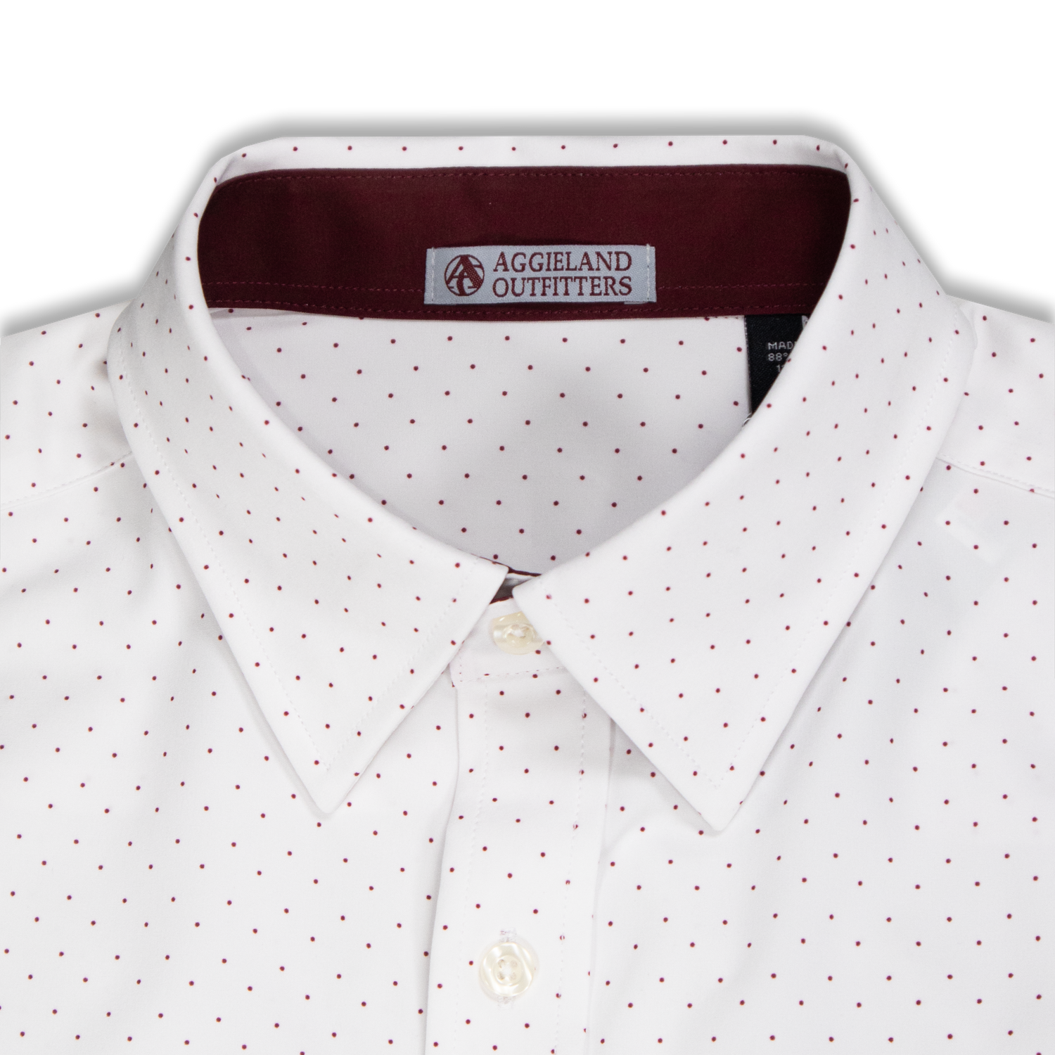 Texas A&M White & Maroon Dot Button Down Shirt