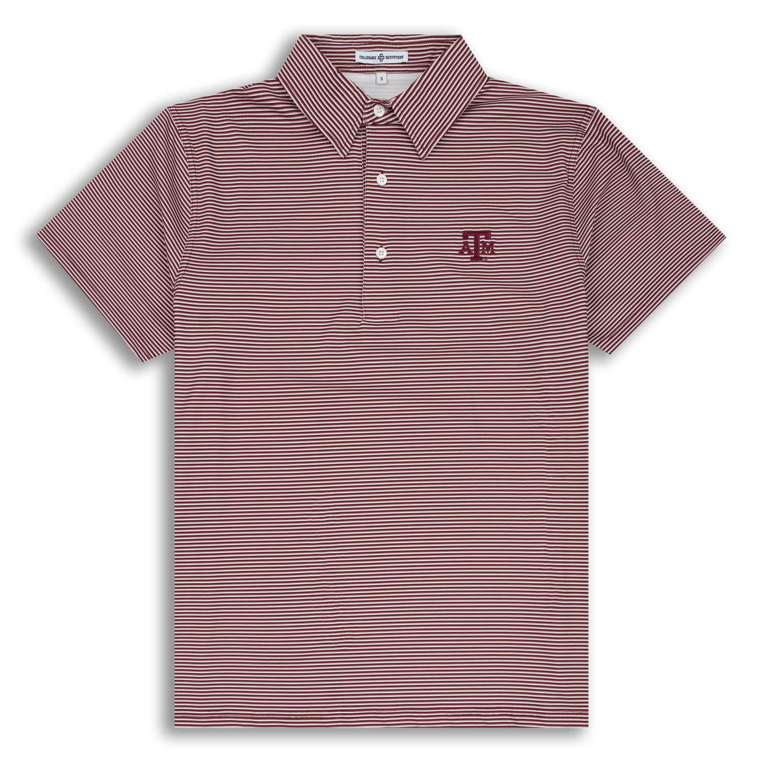 Texas A&M Maroon & Thin White Stripe Polo