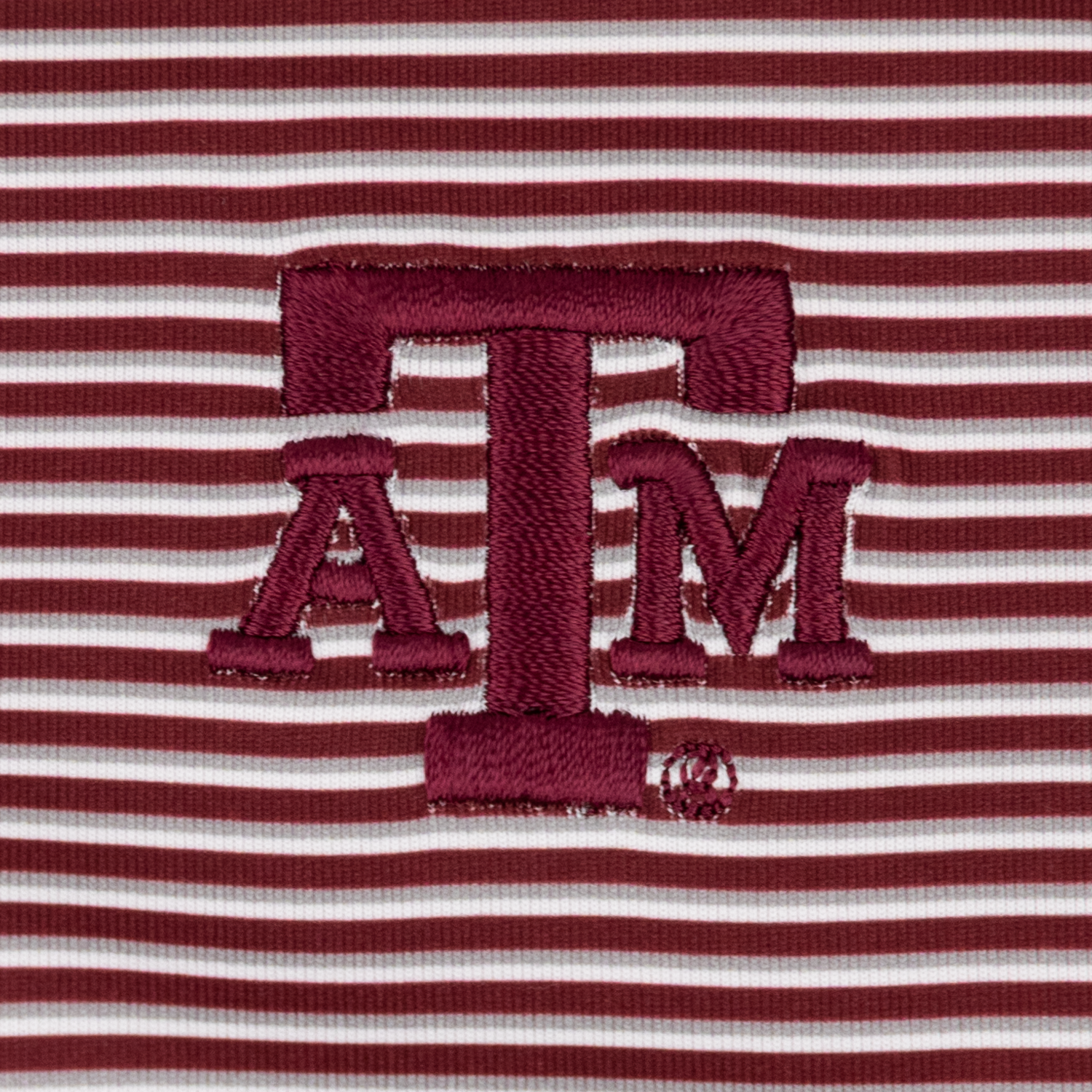 Texas A&M Maroon & Thin White Stripe Polo