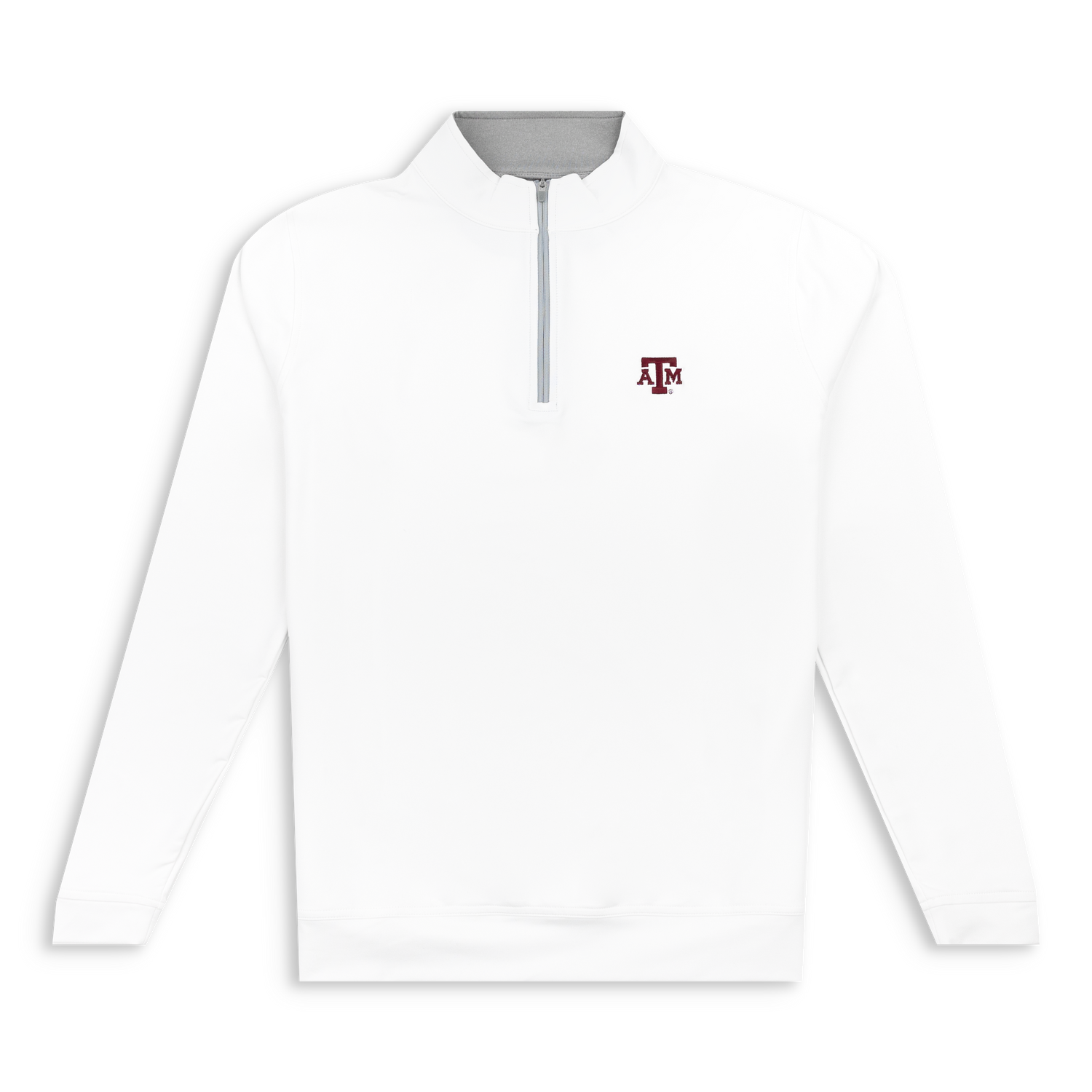 Texas A&M Peter Millar White Quarter Zip Long Sleeve