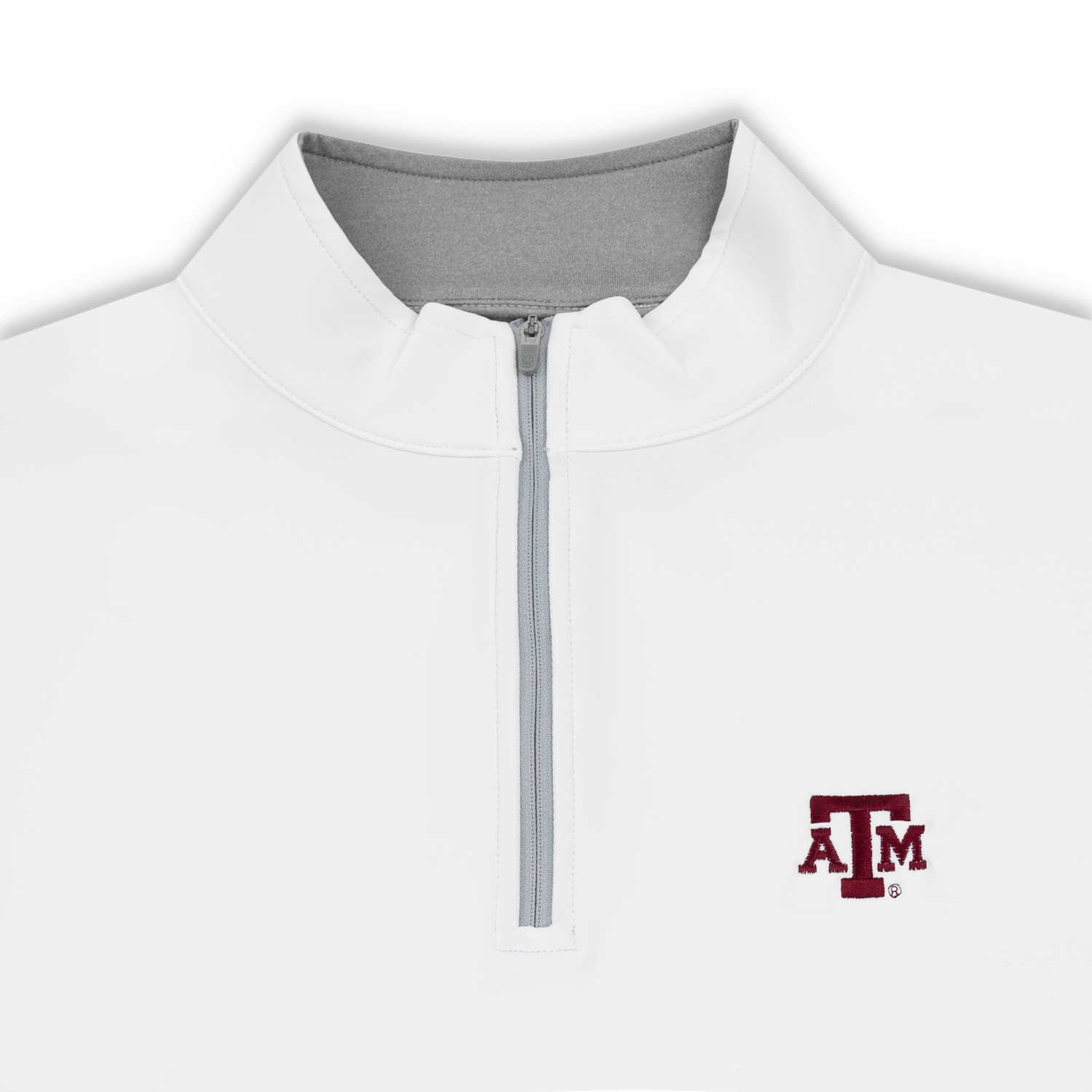 Texas A&M Peter Millar White Quarter Zip Long Sleeve