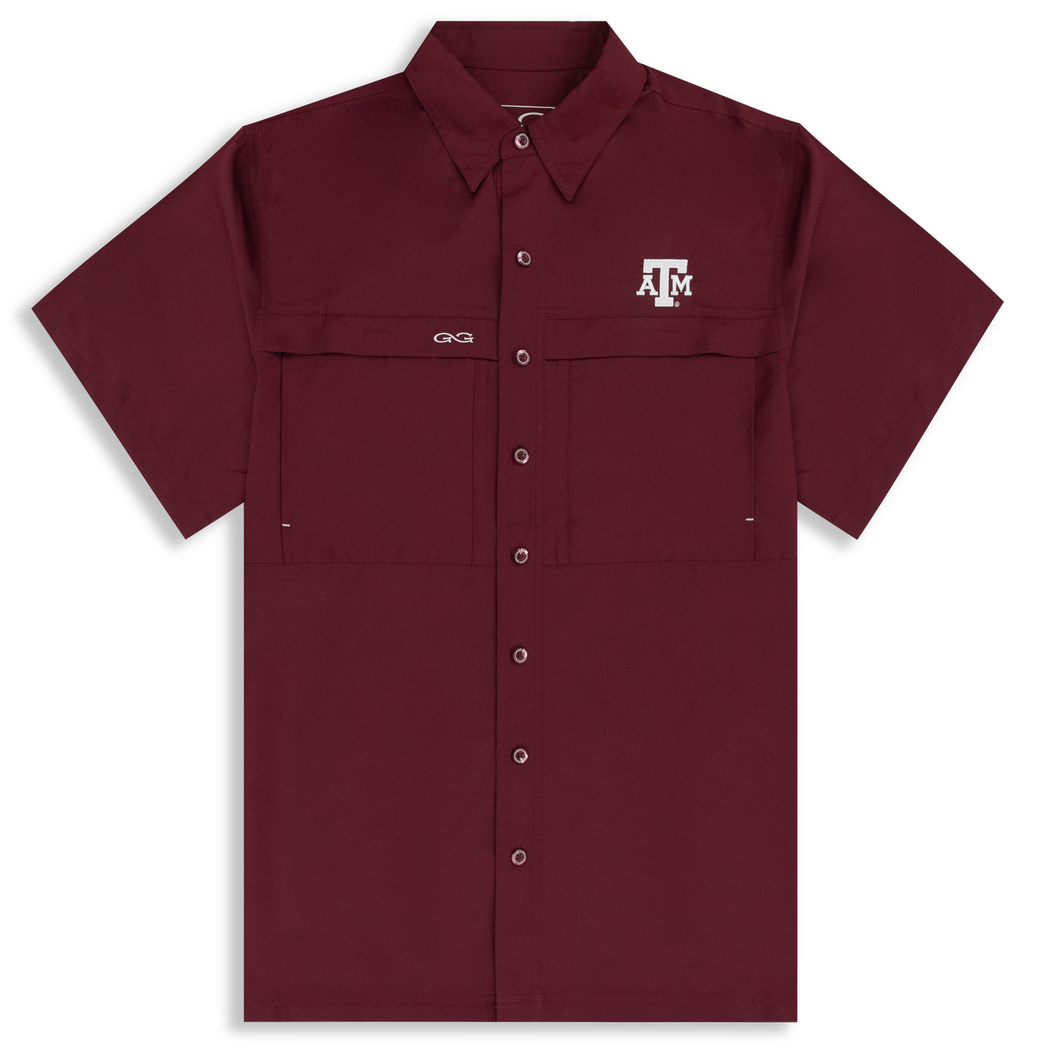 Texas A&M GameGuard Microfiber Maroon Button-Down Short Sleeve Shirt