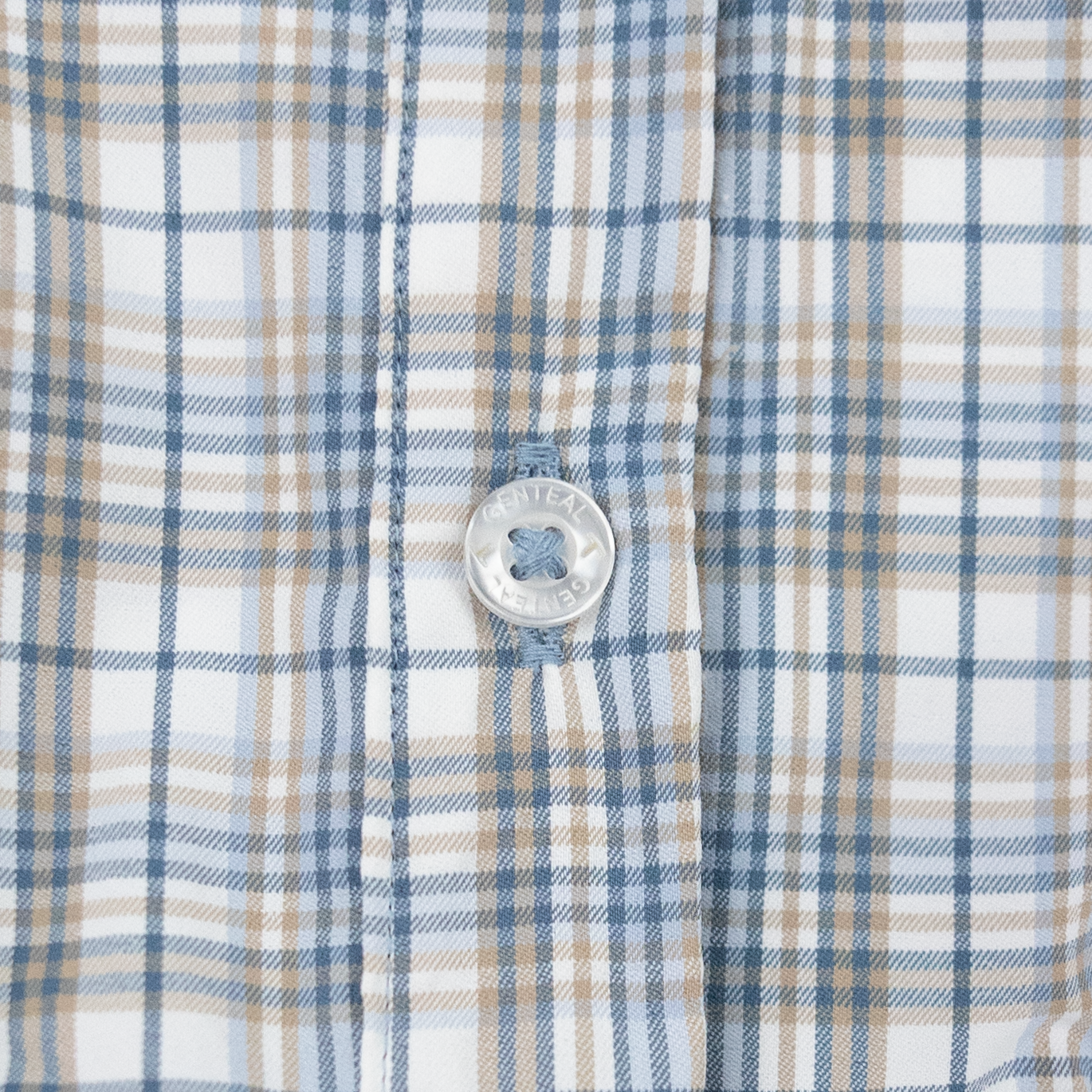Texas A&M Blue & White Gingham Button-Down Long Sleeve