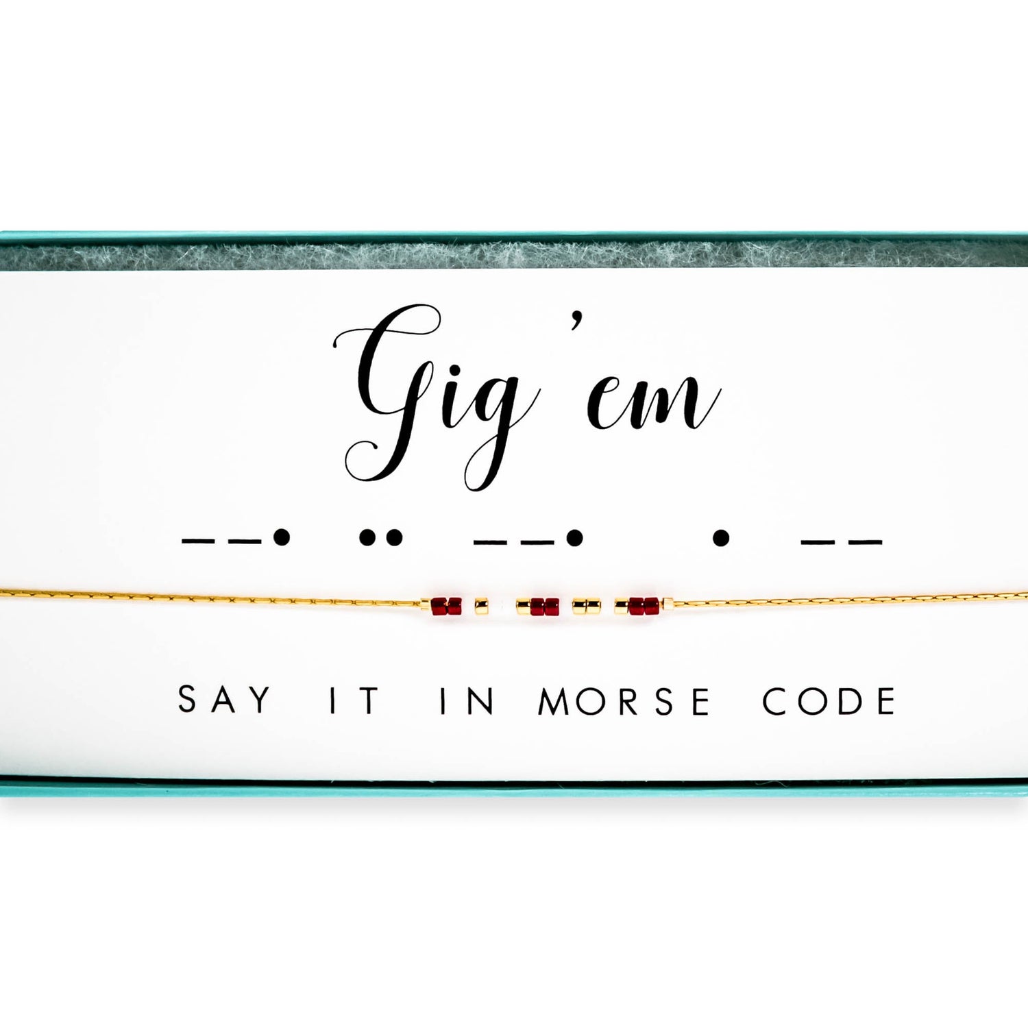 Aggie Whoop Gig Em Morse Code Necklace