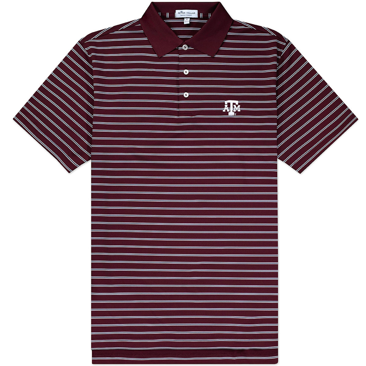 Texas A&M Peter Millar Senior Stripe Jersey Polo