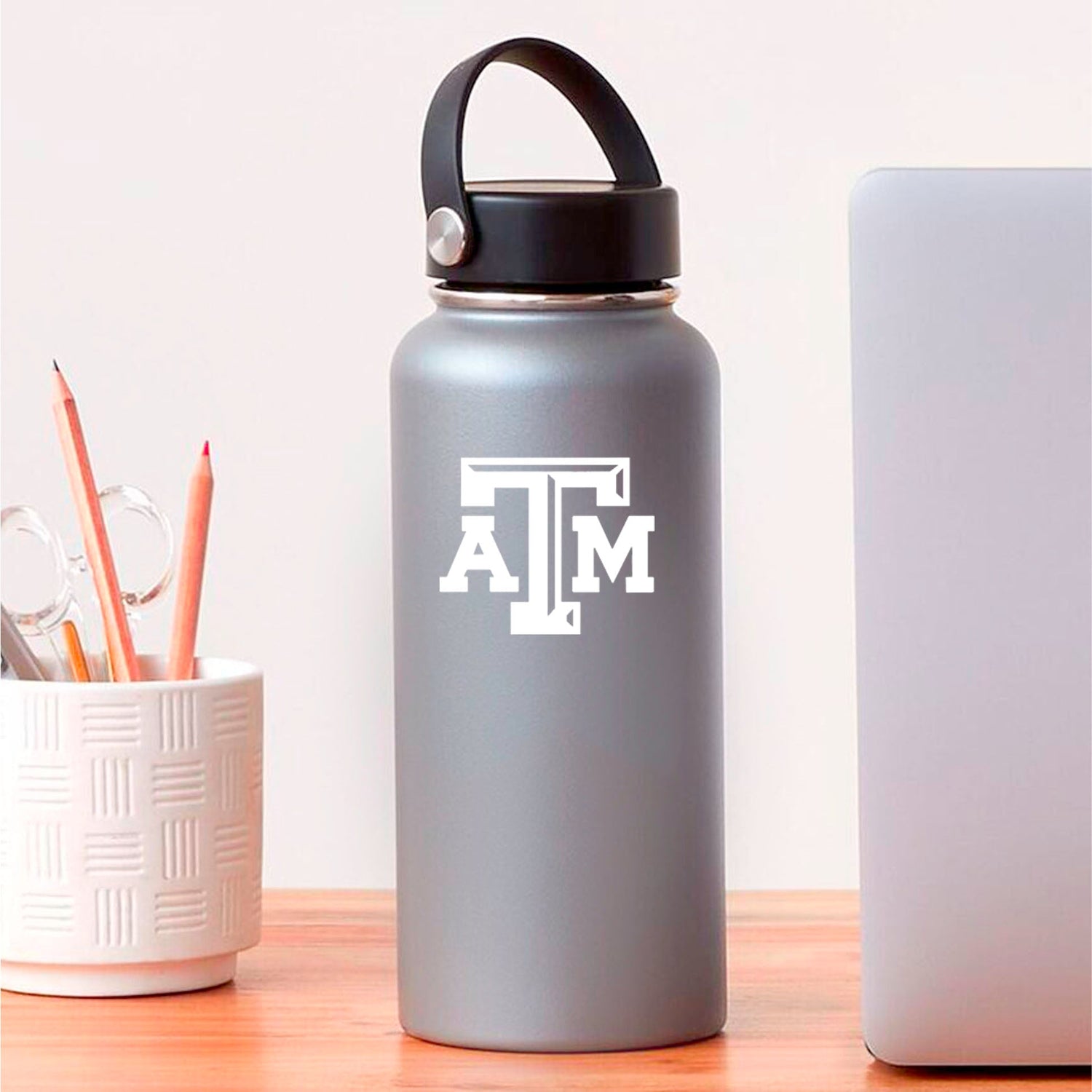 Texas A&M Aggie Small Beveled White Decal
