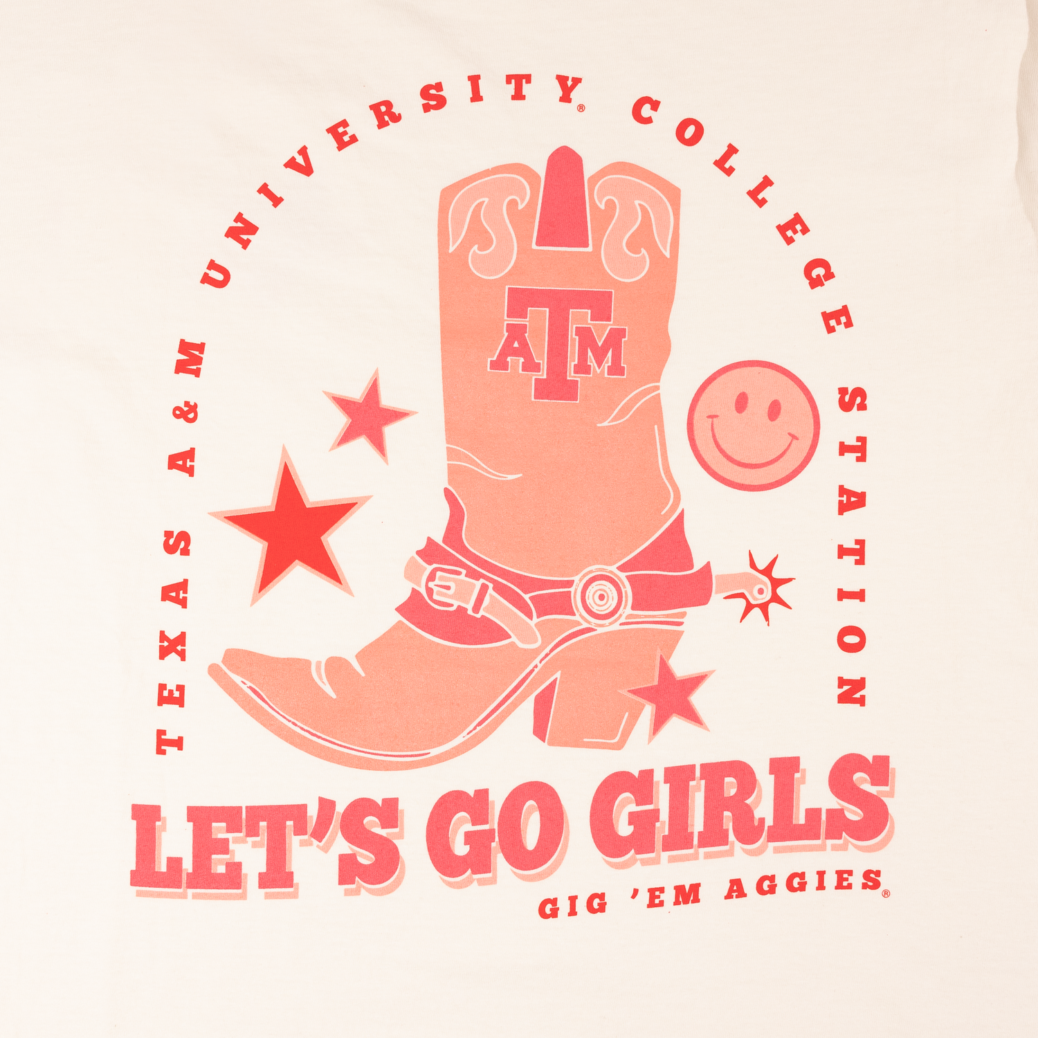 Texas A&M Let's Go Girls Parchment T-Shirt