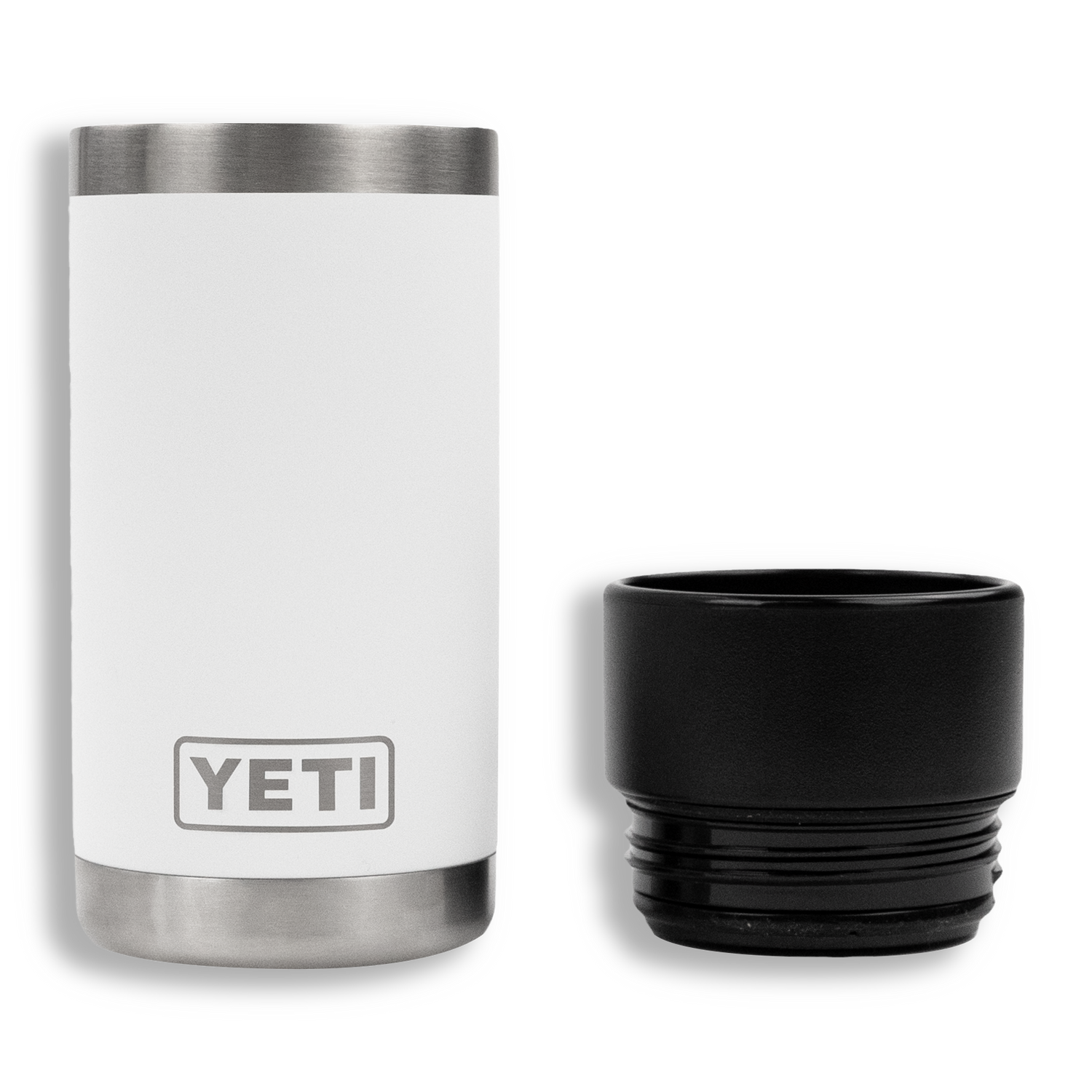 Texas A&M Block Logo Yeti White and Silver Rambler Bottle 12 oz