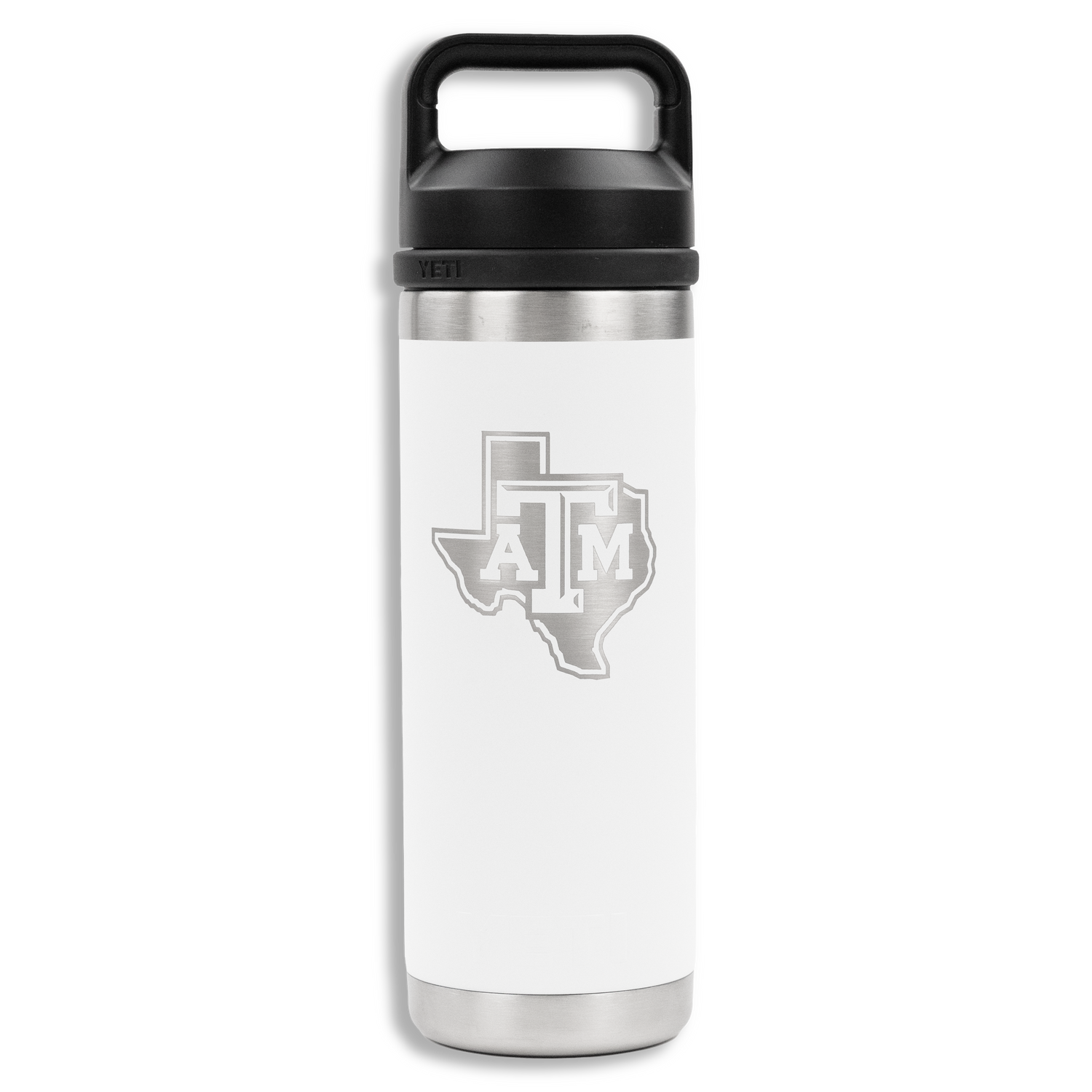Texas A&M Lonestar Yeti White and Silver Rambler Bottle Chug 18 oz
