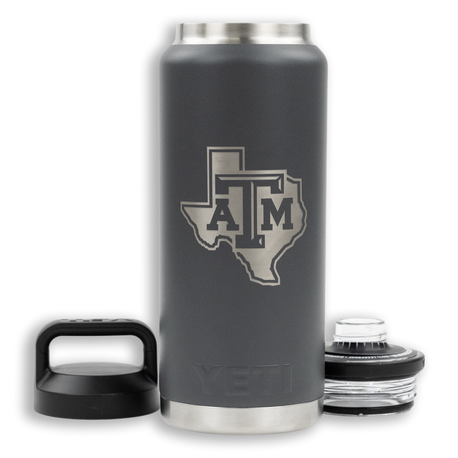 Texas A&M Lonestar Yeti Gray and Silver Rambler Bottle Chug 36oz