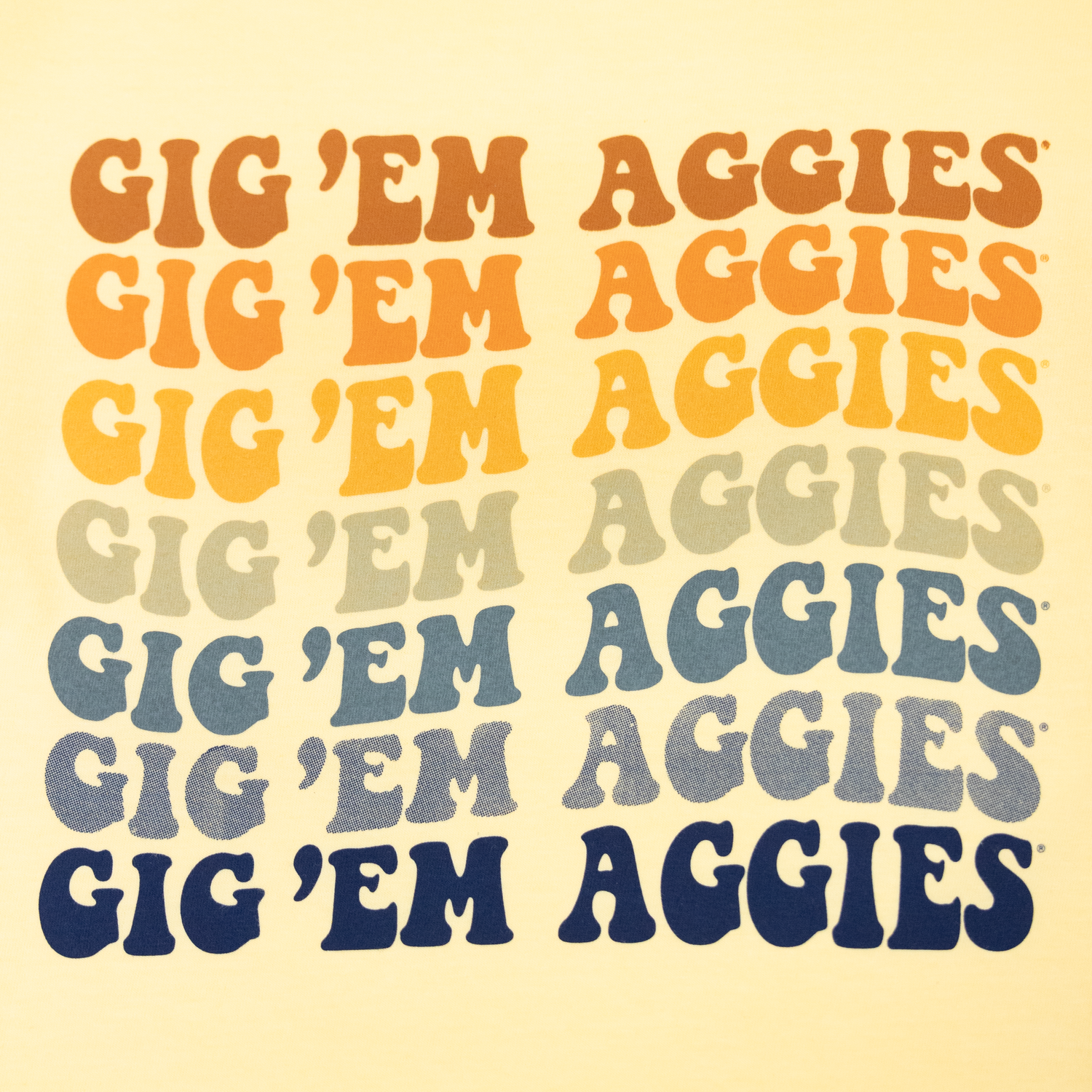 Gig 'Em Aggies on Repeat Yellow T-Shirt M / GDH100 Summer Squash