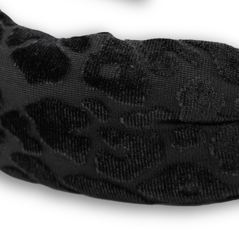 Black Velvet Leopard Print Knotted Headband