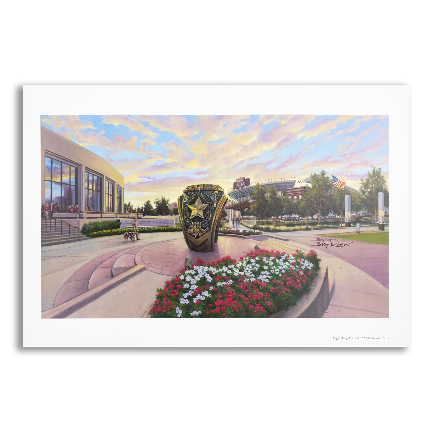 Texas A&M Benjamin Knox Aggie Ring Plaza Print