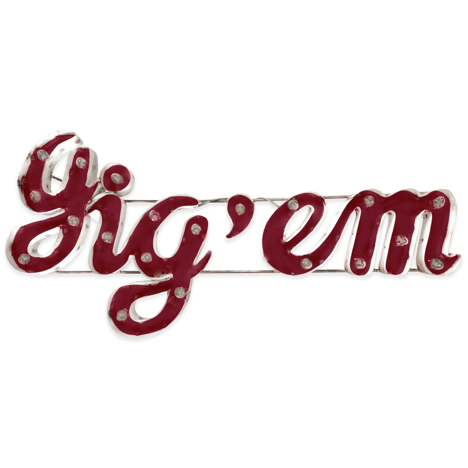 Gig 'Em Sign With Lights