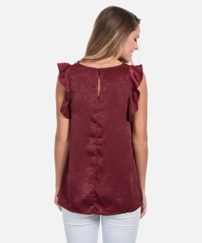 Solid Maroon Flowy Tank