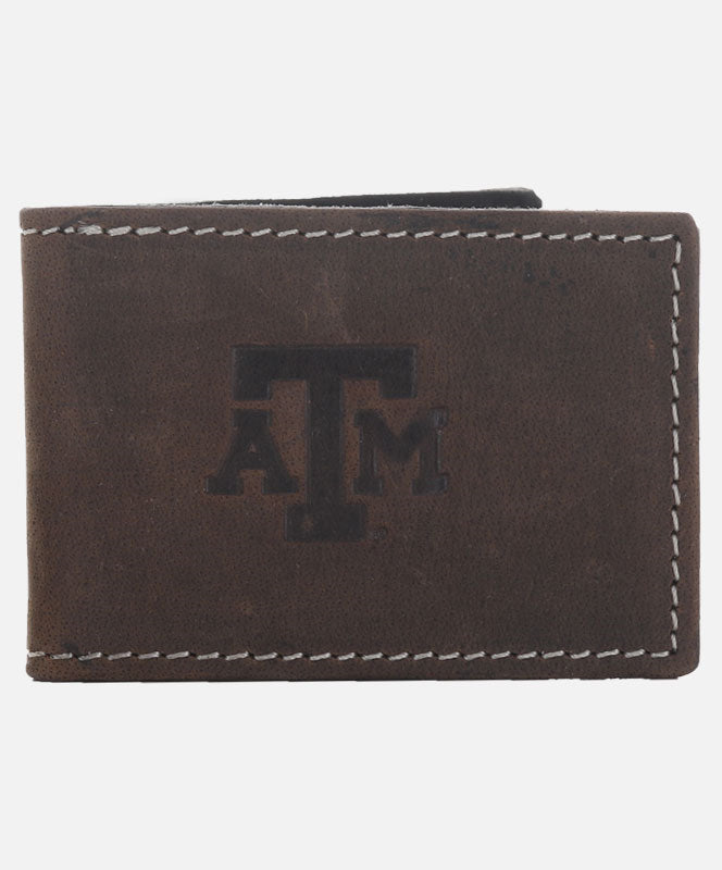 Texas A&M Canyon Wilson Leather Money Clip
