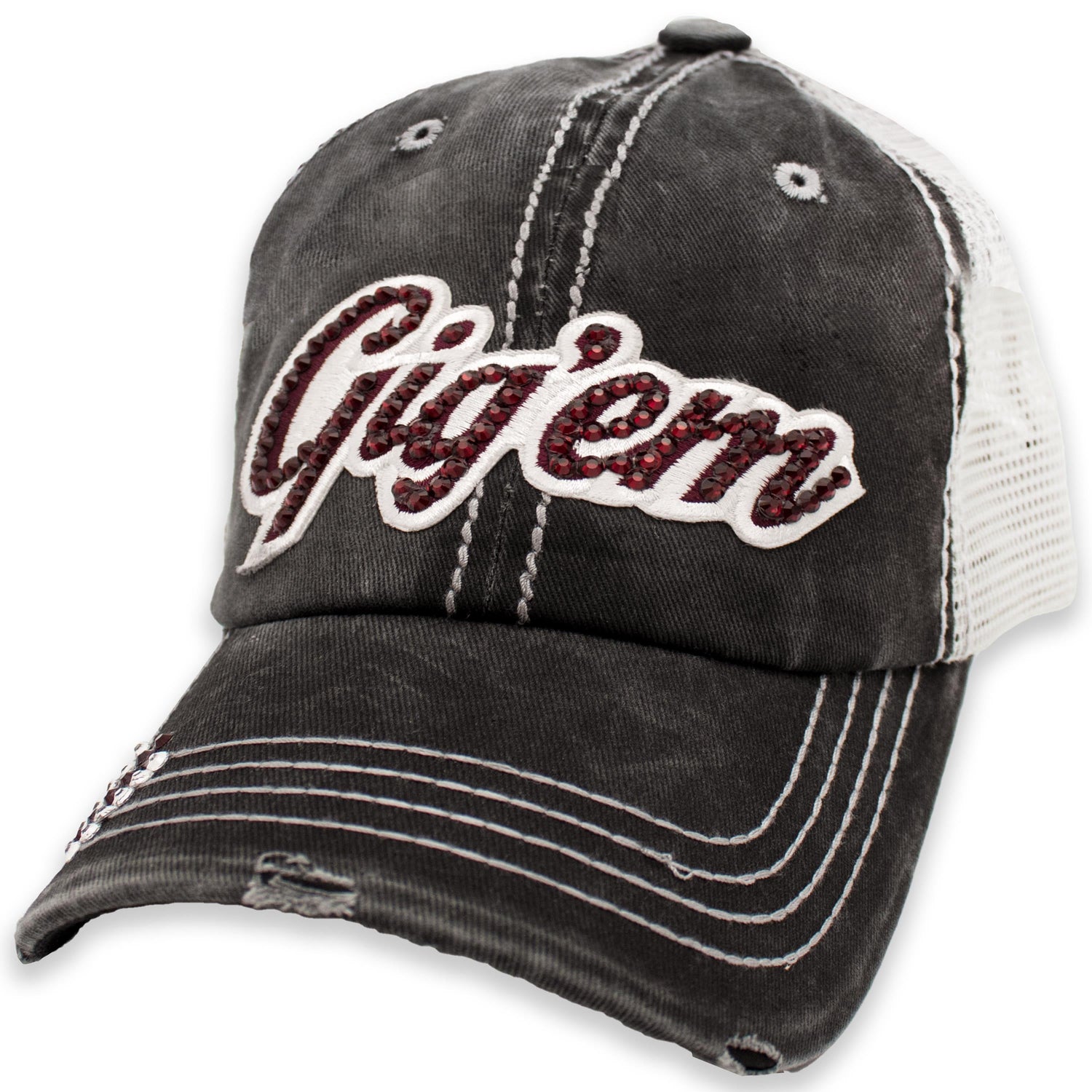 Maroon Gig 'Em Women'S Grey Mesh Hat