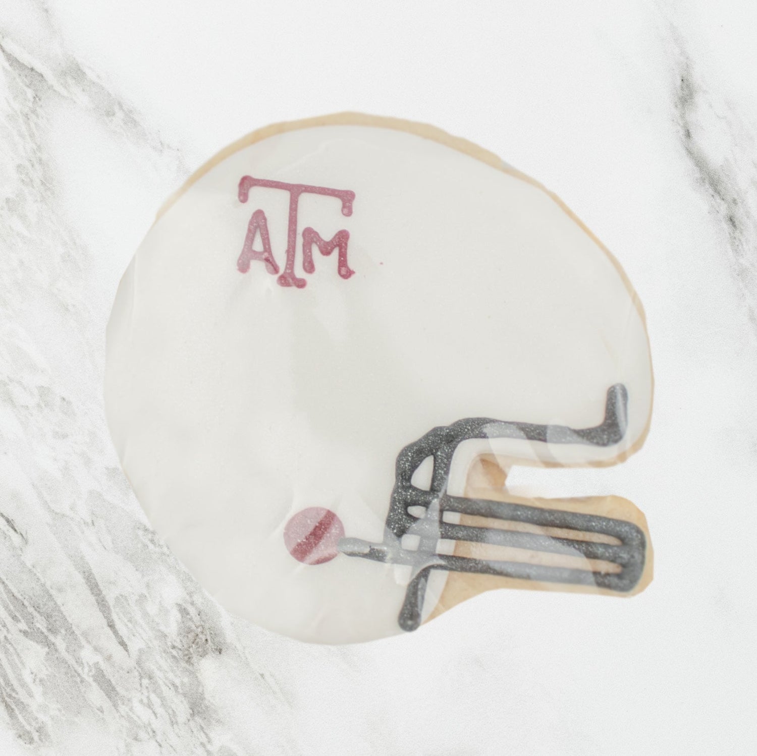 Texas A&M White Football Helmet Cookie