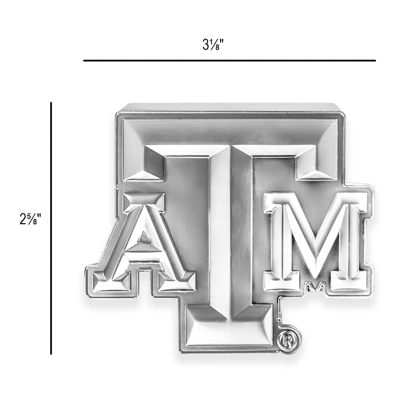 Texas A&M Matte Silver Block Emblem