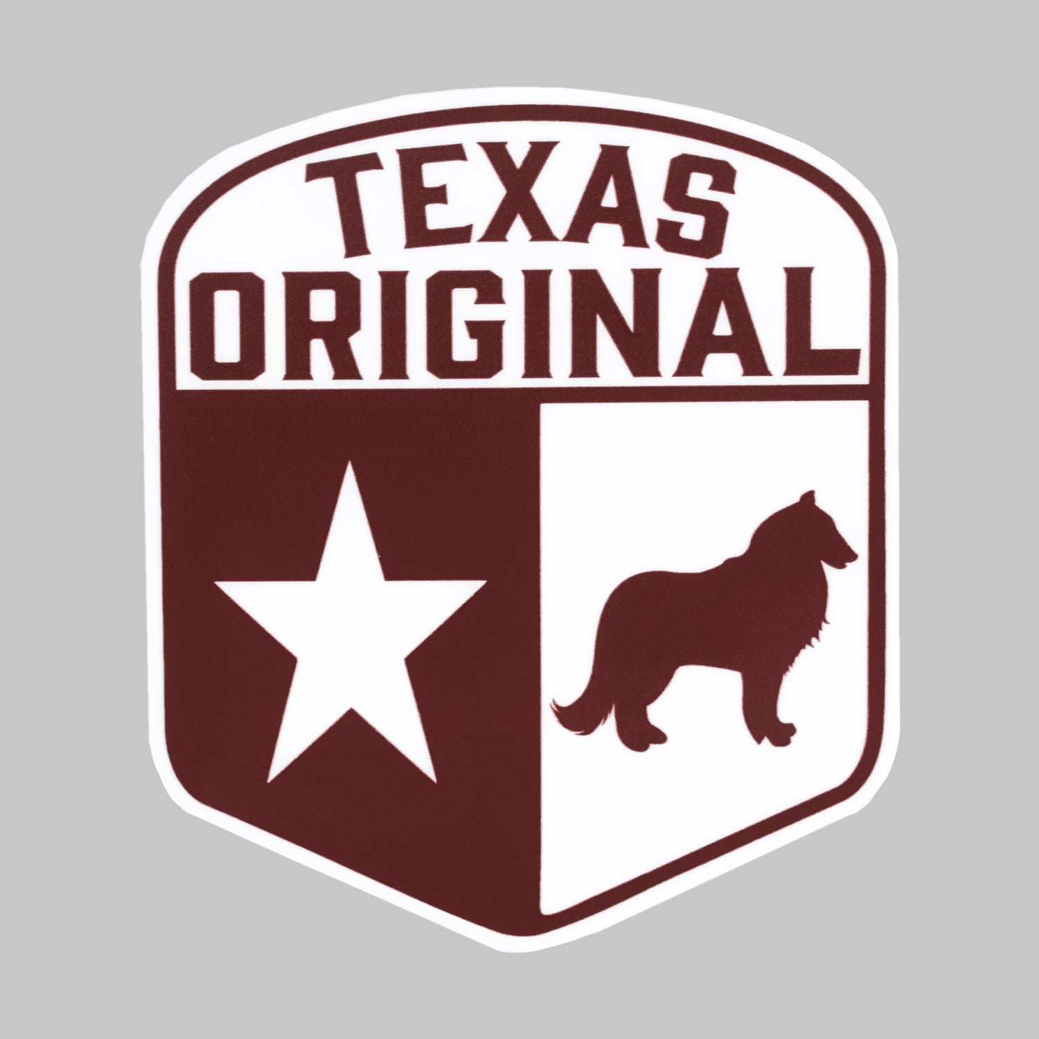 Maroon Texas Original Shield Dizzler Sticker