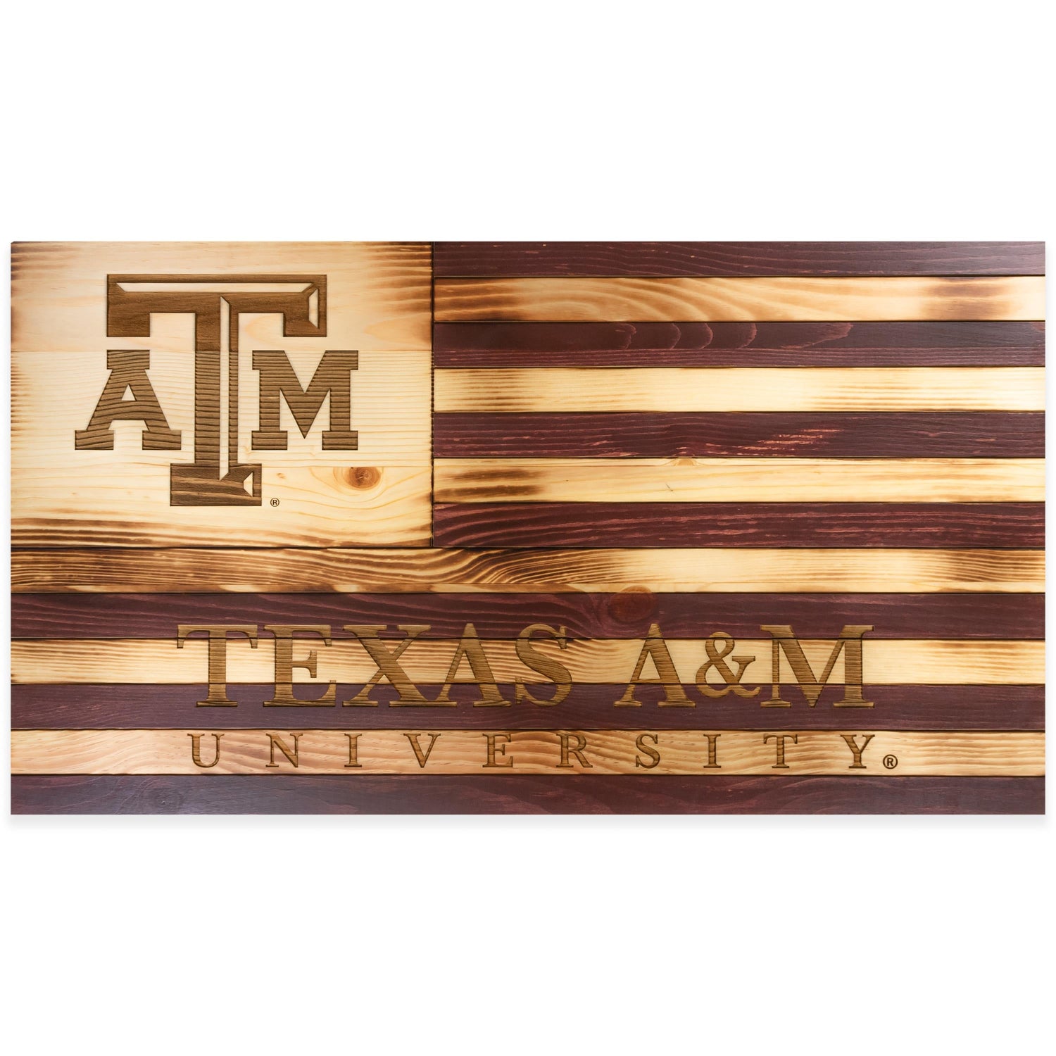 Texas A&M Wooden Flag