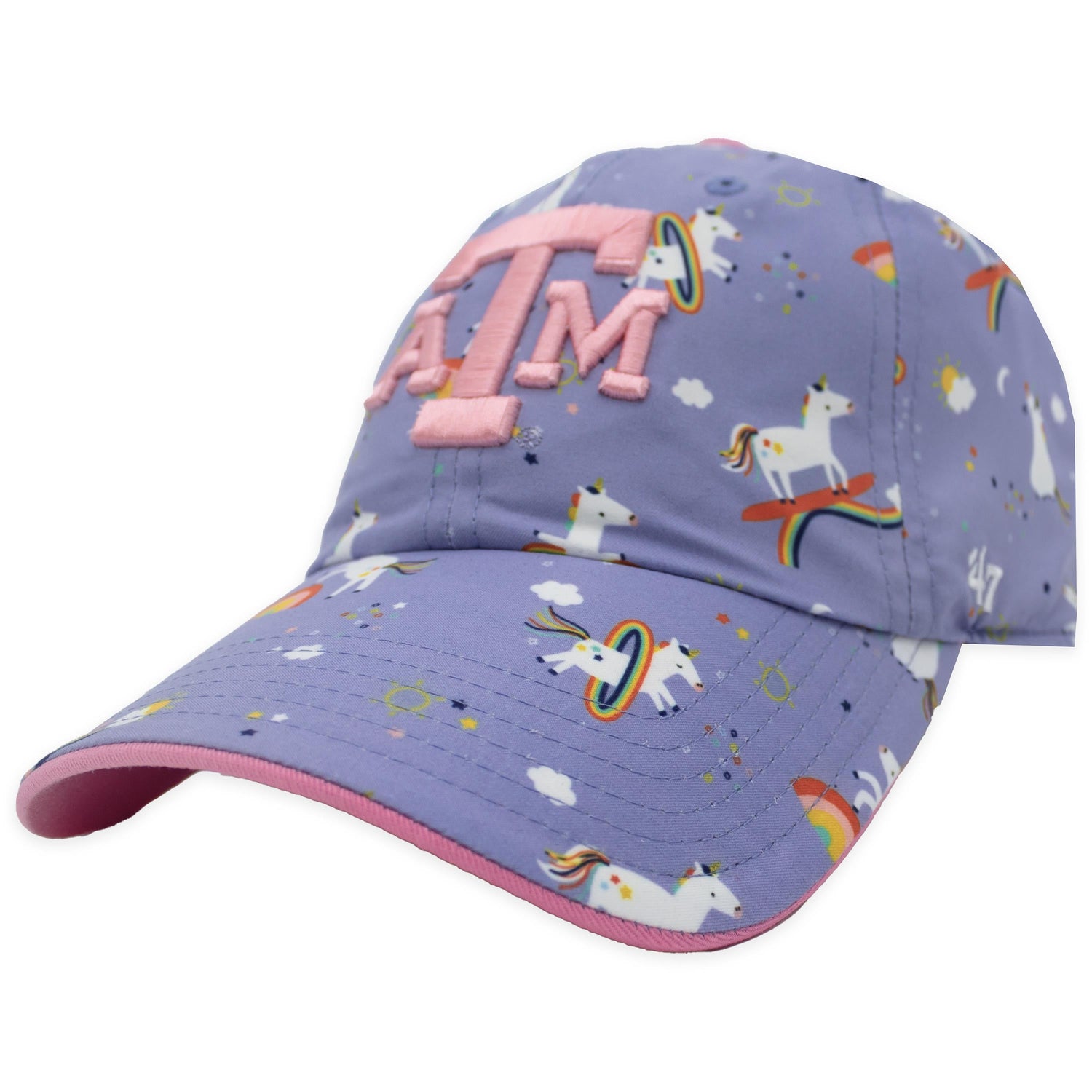 Texas A&M '47 Brand Lavender Unicorn Youth Clean Up Cap