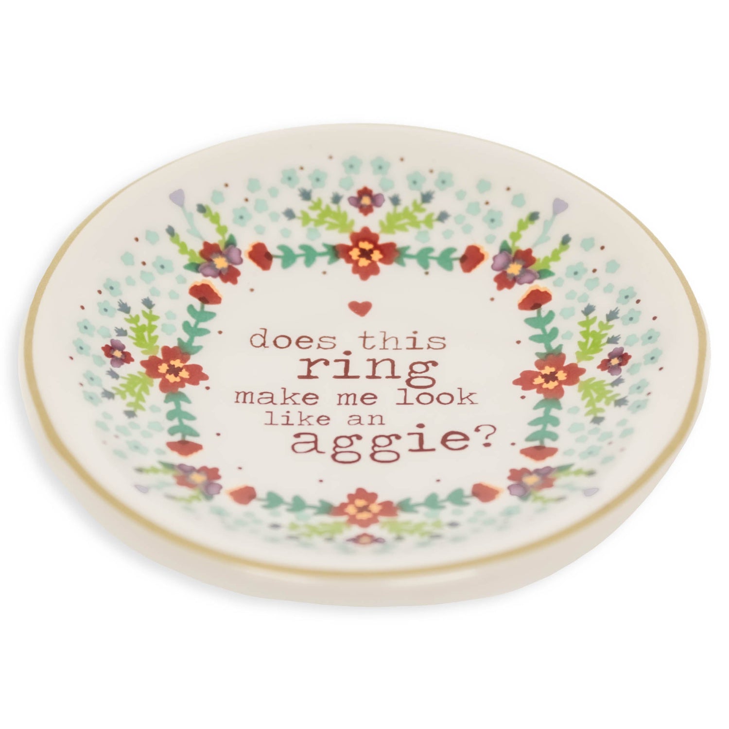 Texas A&M Circular Floral Aggie Ring Dish