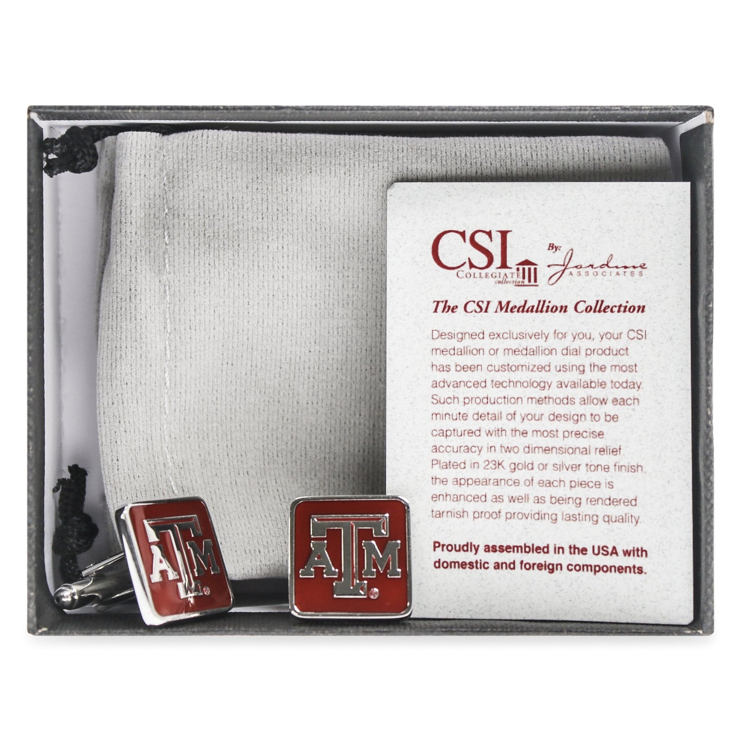 Texas A&M Maroon Beveled Cuff Links