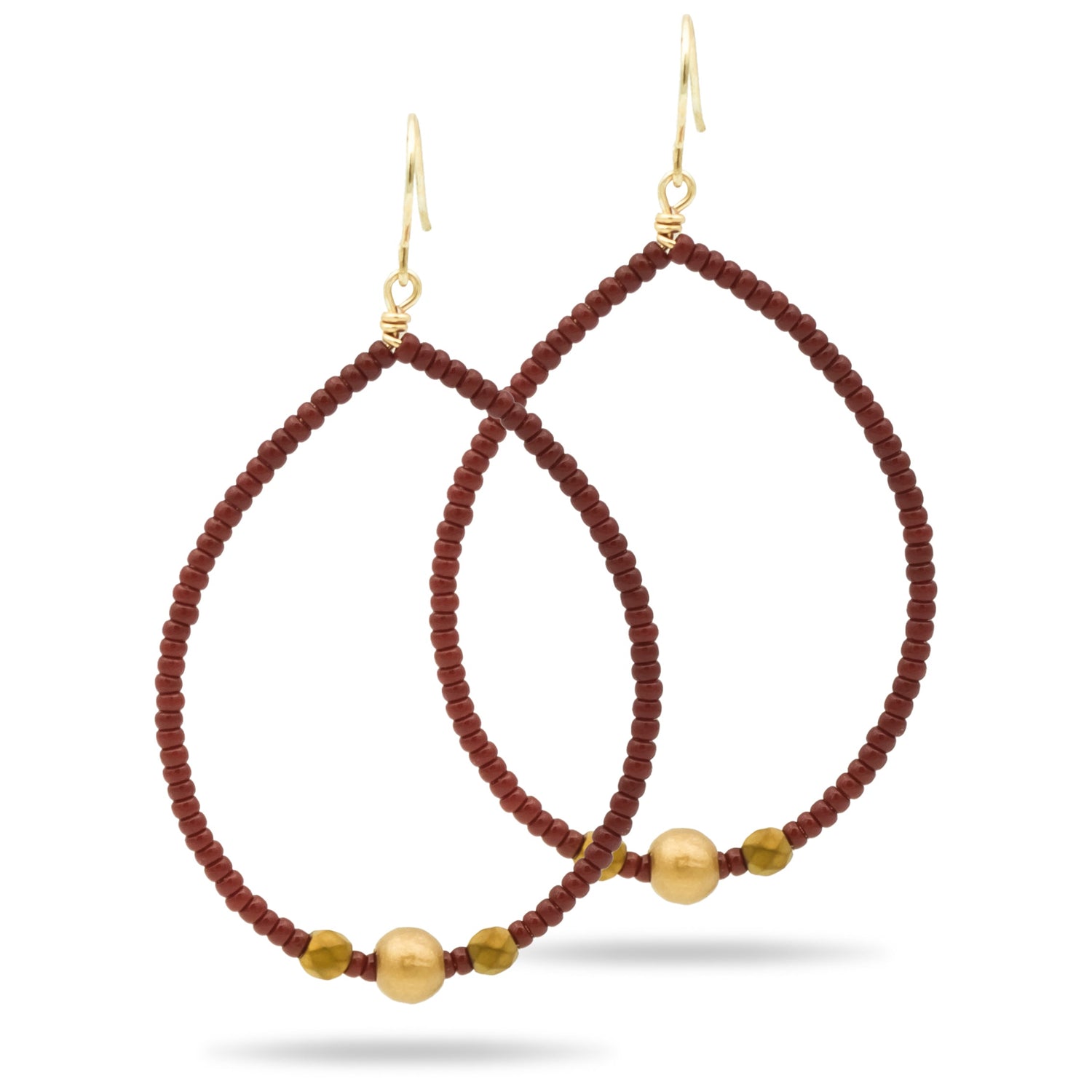 Maroon Teardrop Earrings