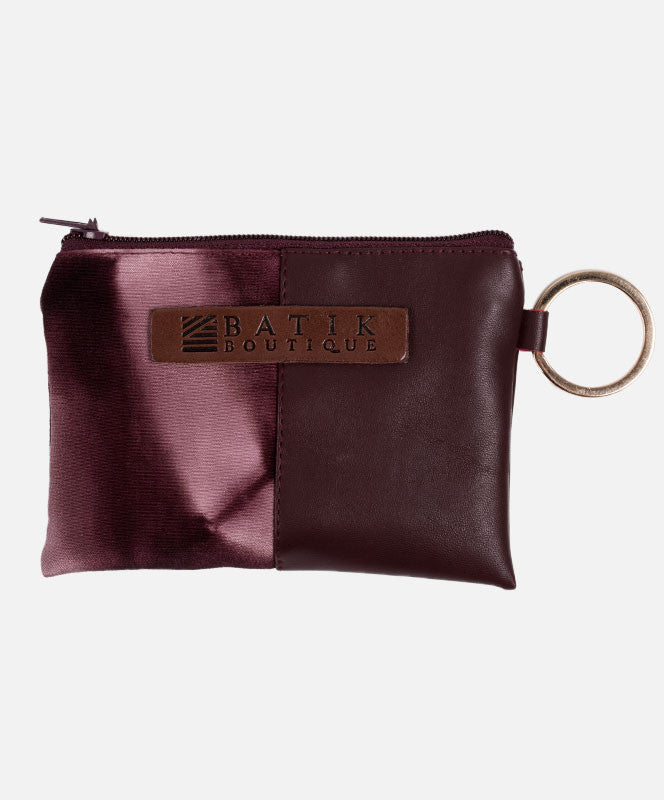 Batik Maroon Wallet Keychain