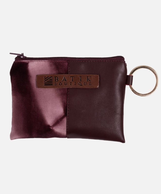 Batik Maroon Wallet Keychain