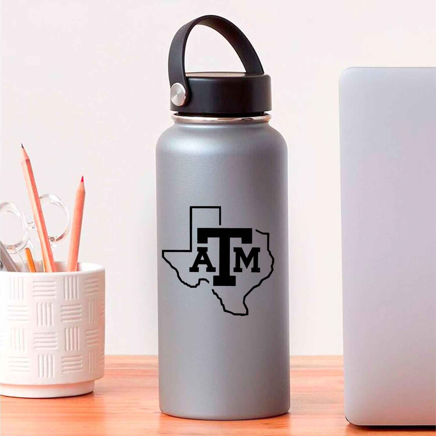 Texas A&M Lone Star Block Logo Black Decal