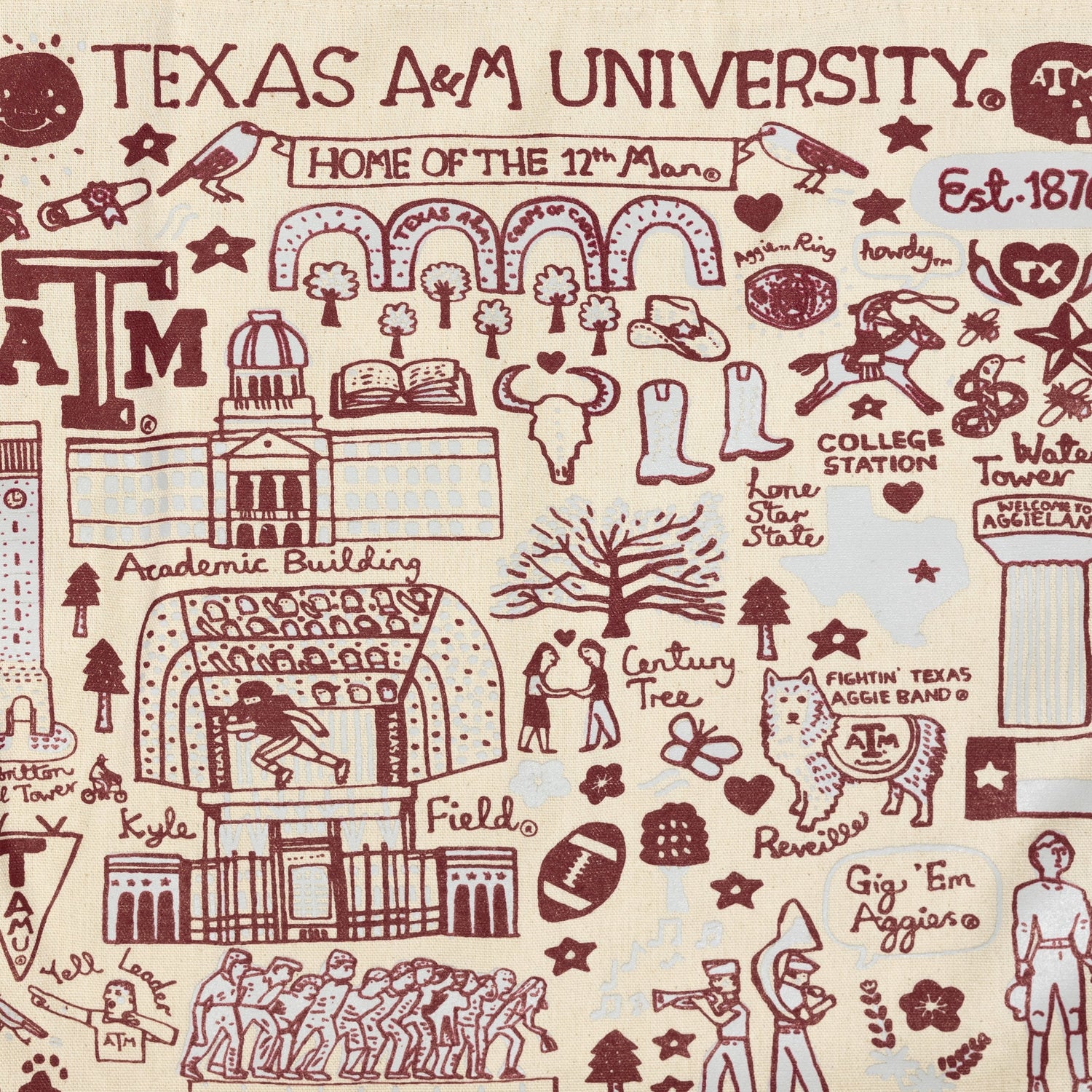 Texas A&M Julia Gash Canvas Tote
