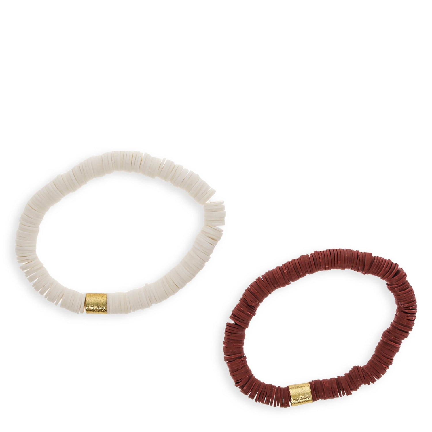 Maroon and White Bar Bracelet Set