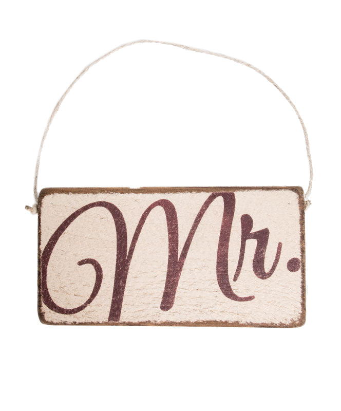 Maroon Mr. Rustic Mini Plank Sign