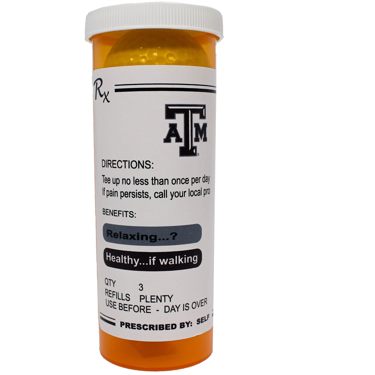 Texas A&M Pricription Tube Golf Balls