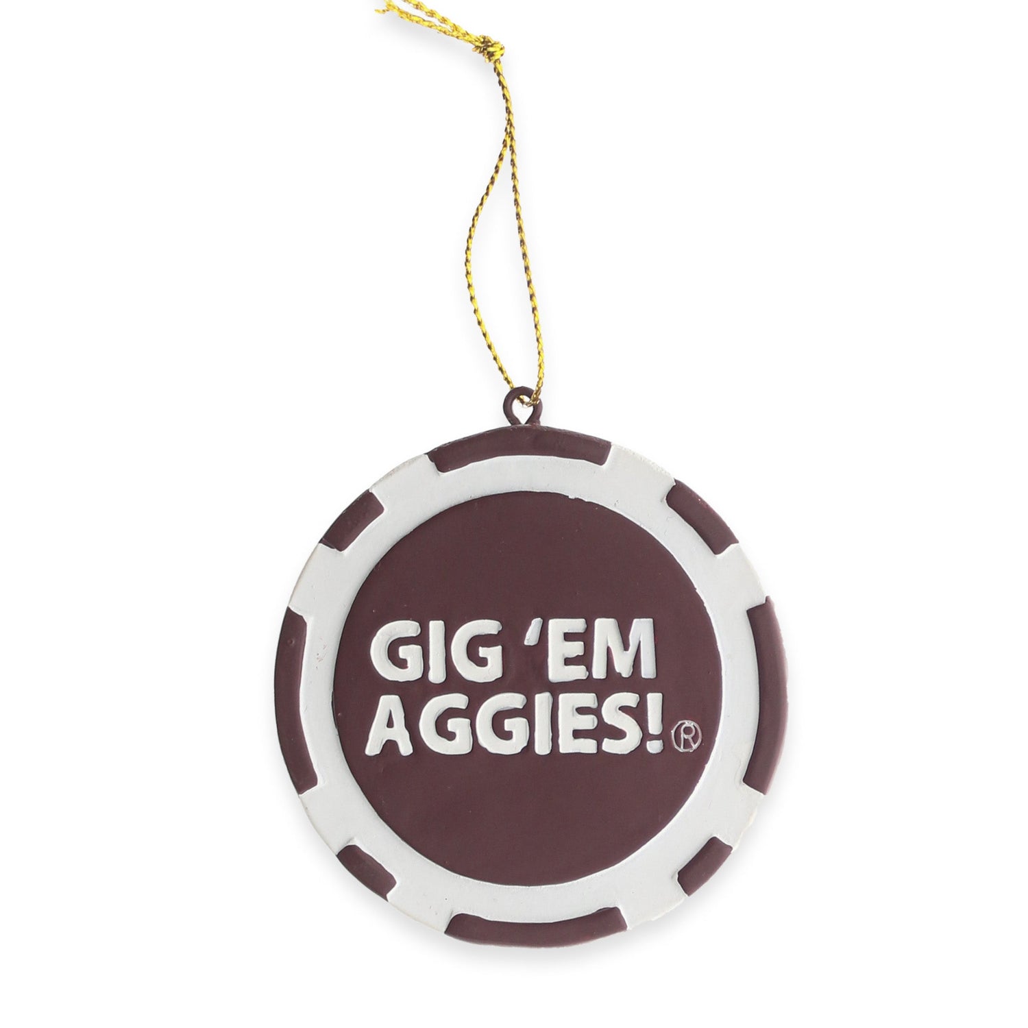 Texas A&M Gig 'Em Aggies Poker Chip Ornament